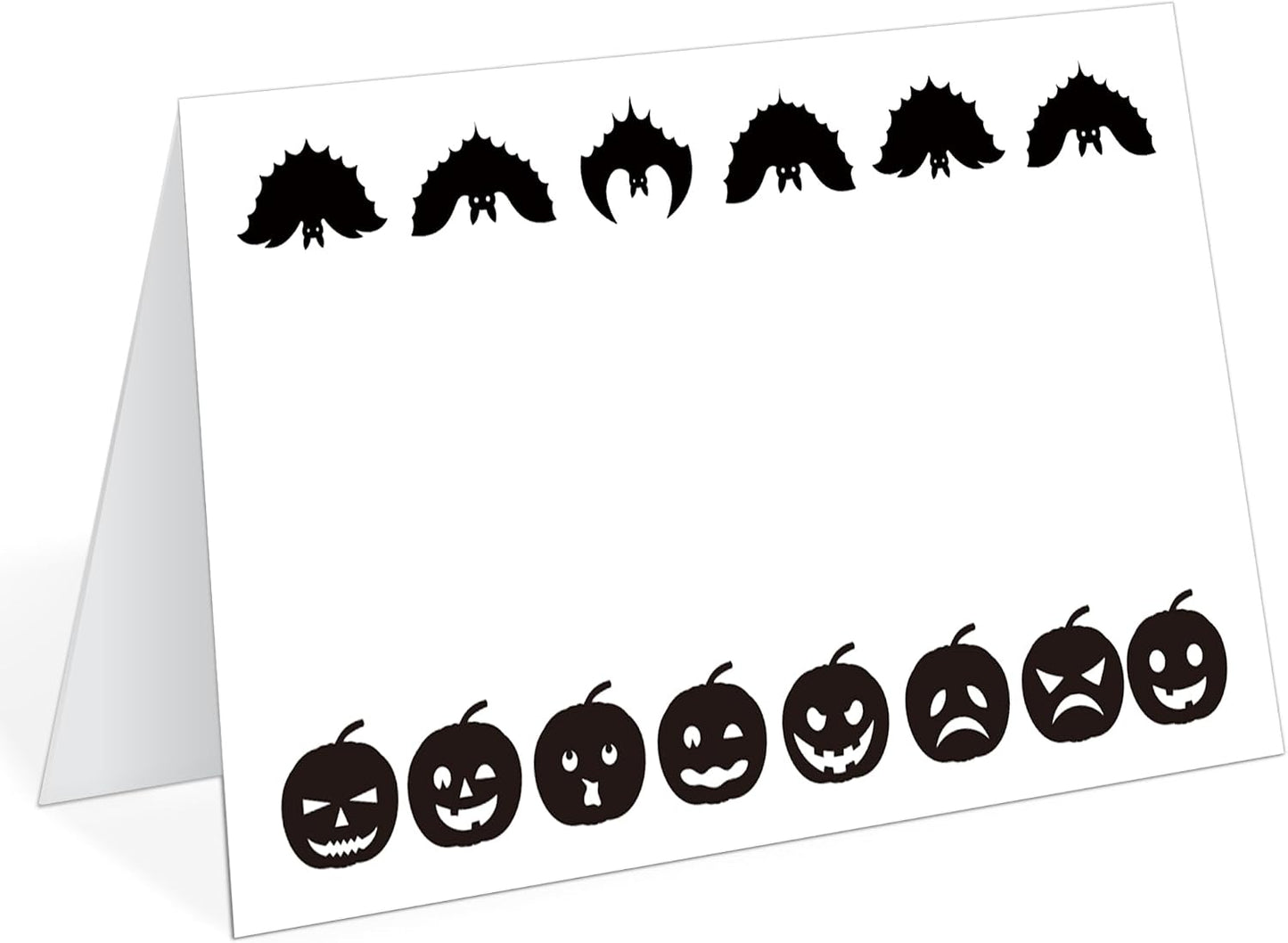 25 Pack Halloween Tent Place Cards, Place Cards for Table Setting, Folded Eggshell Paper Name Tent Cards for Halloween Holiday Dinner Decorations - HW02 WN420