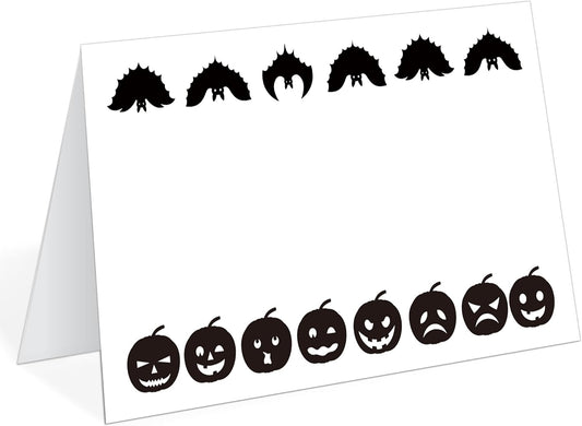 25 Pack Halloween Tent Place Cards, Place Cards for Table Setting, Folded Eggshell Paper Name Tent Cards for Halloween Holiday Dinner Decorations - HW02 WN420
