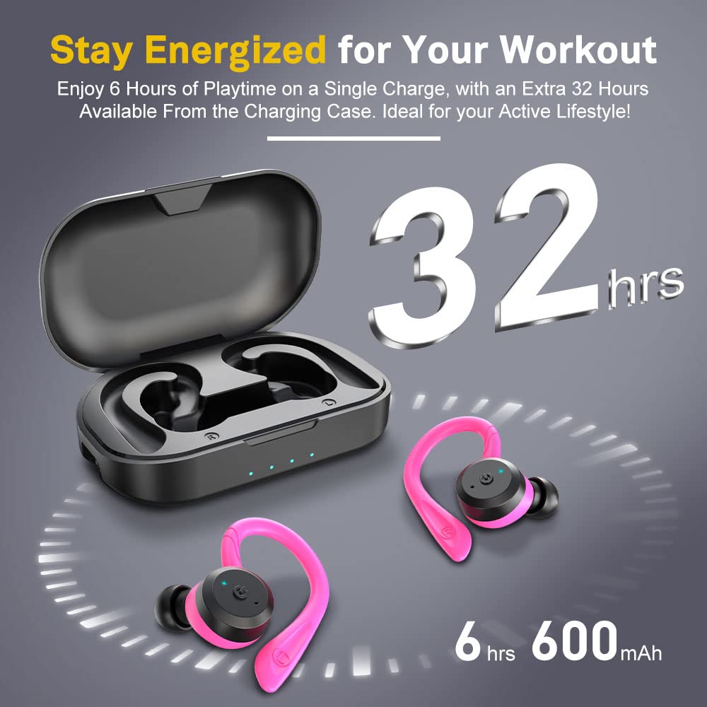 APEKX Bluetooth Headphones True Wireless Earbuds with Charging Case IPX7 Waterproof Stereo Sound Earphones Built-in Mic in-Ear Headsets Deep Bass for Sport Running Black