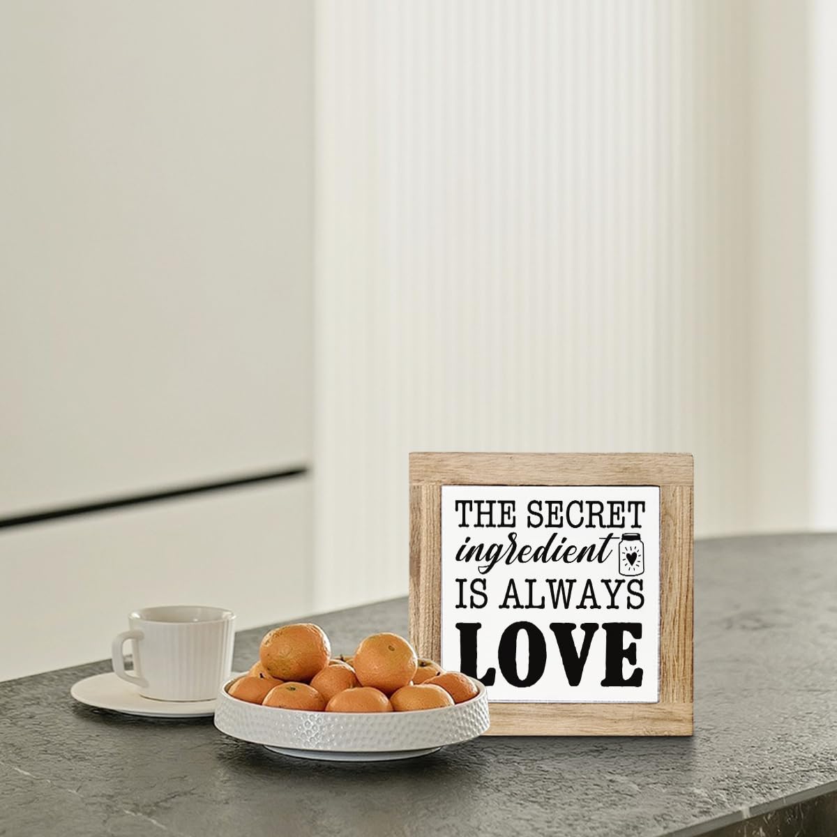 Just A Spoonful of Sugar Sign, Coffee Decor Sign, Rustic Kitchen Box Signs, Coffee Station Decor, Modern Farmhouse Home Decors for Kitchen Bar, Cafe Decors, Freestanding Wooden Plaque BST326L