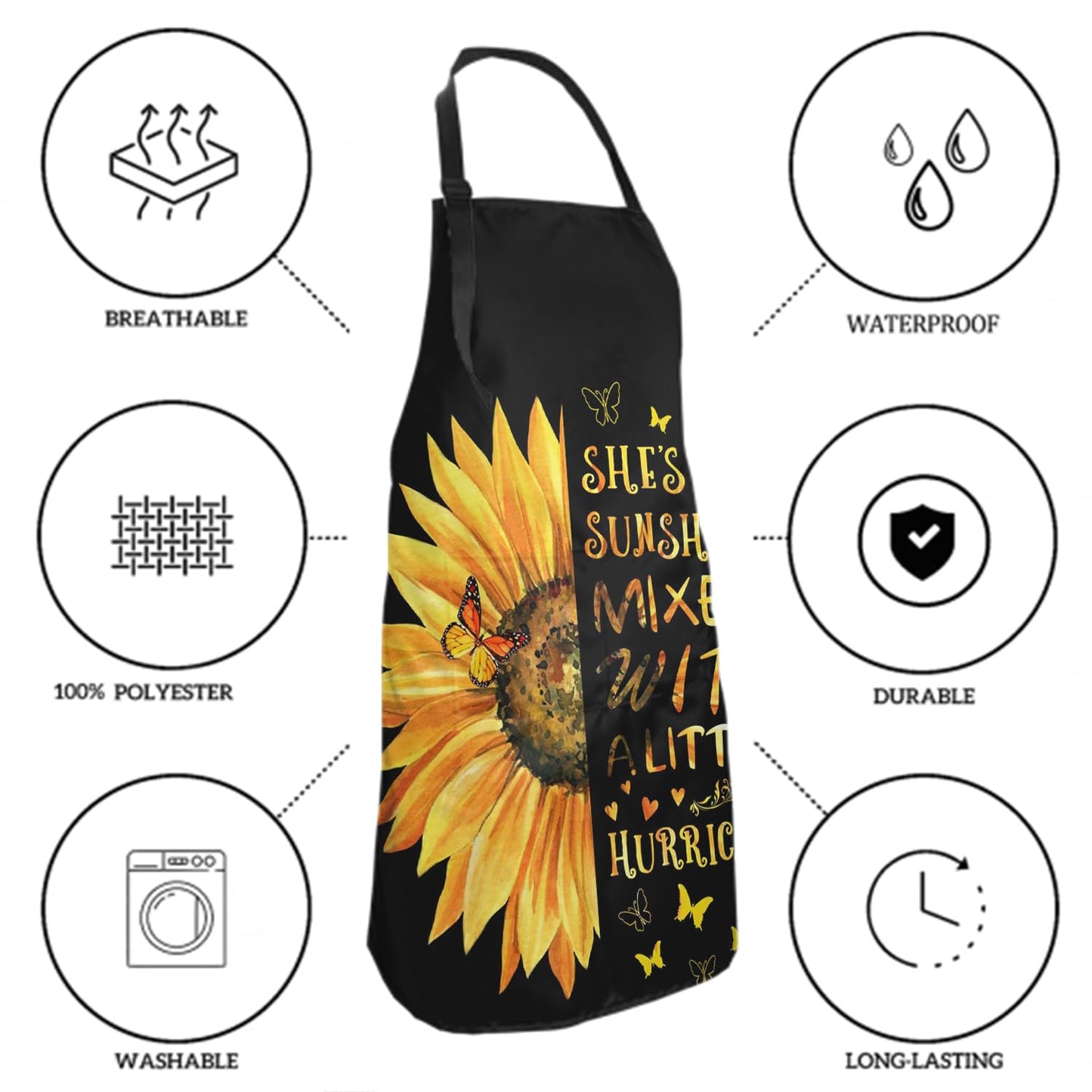 Giwawa Unisex Adult Apron Waterproof Stain Resistant Kitchen Cooking Apron with 2 Pockets for BBQ Grill Painting BST326H