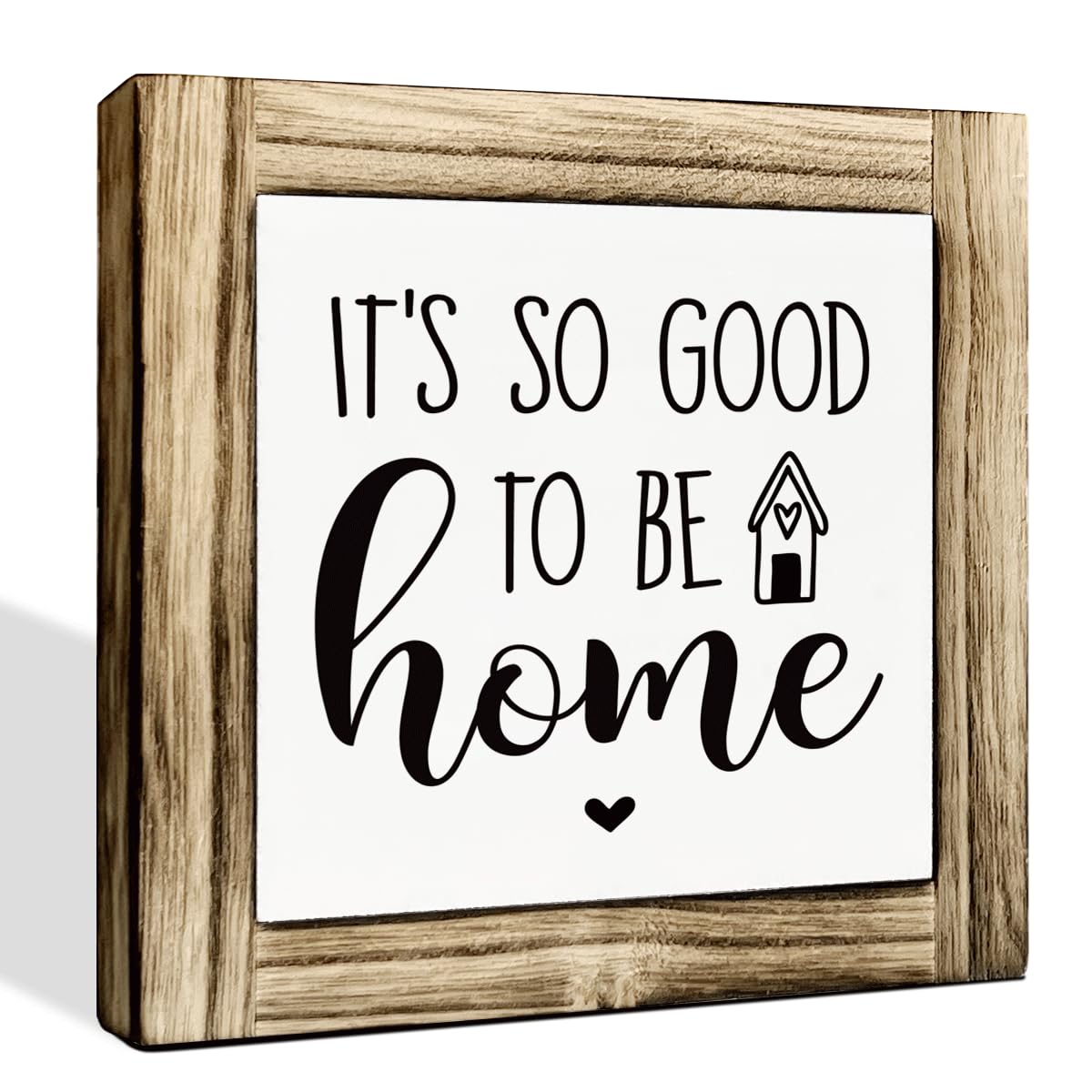 Homes Decor Signs, Decorative Wooden Box Sign, Farmhouse Decors for Living Room, Bedroom, Kitchen, New Home Decor, Shelf Counter Decoration, Home Sweet Home Sign, 5.9×5.9 inches BST220