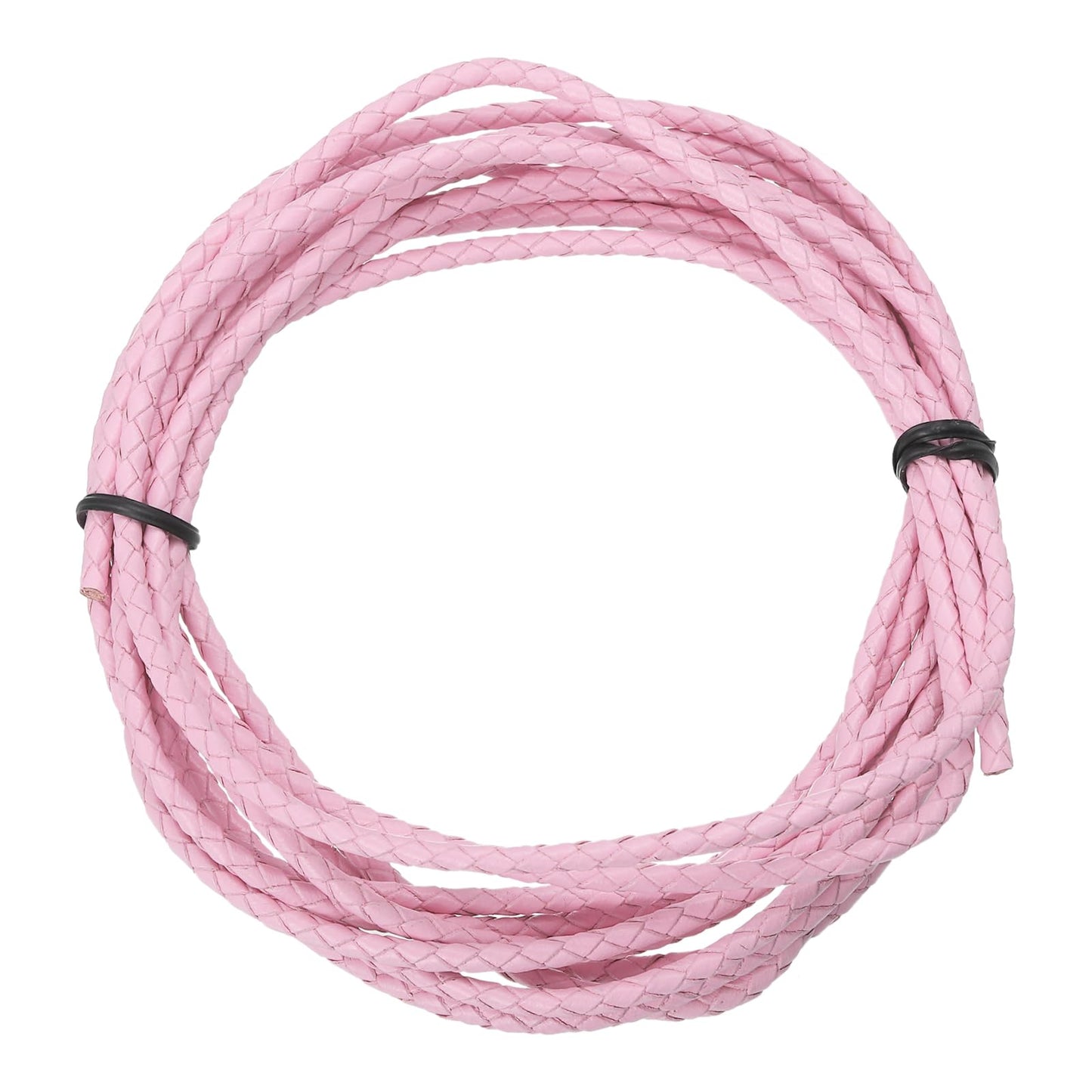 MECCANIXITY 1.1 Yards Bolo Tie Cord 6mm Diameter Round Braided Leather Strip 1 Meter Long for Bracelet Necklace Beading, Yellow WN420