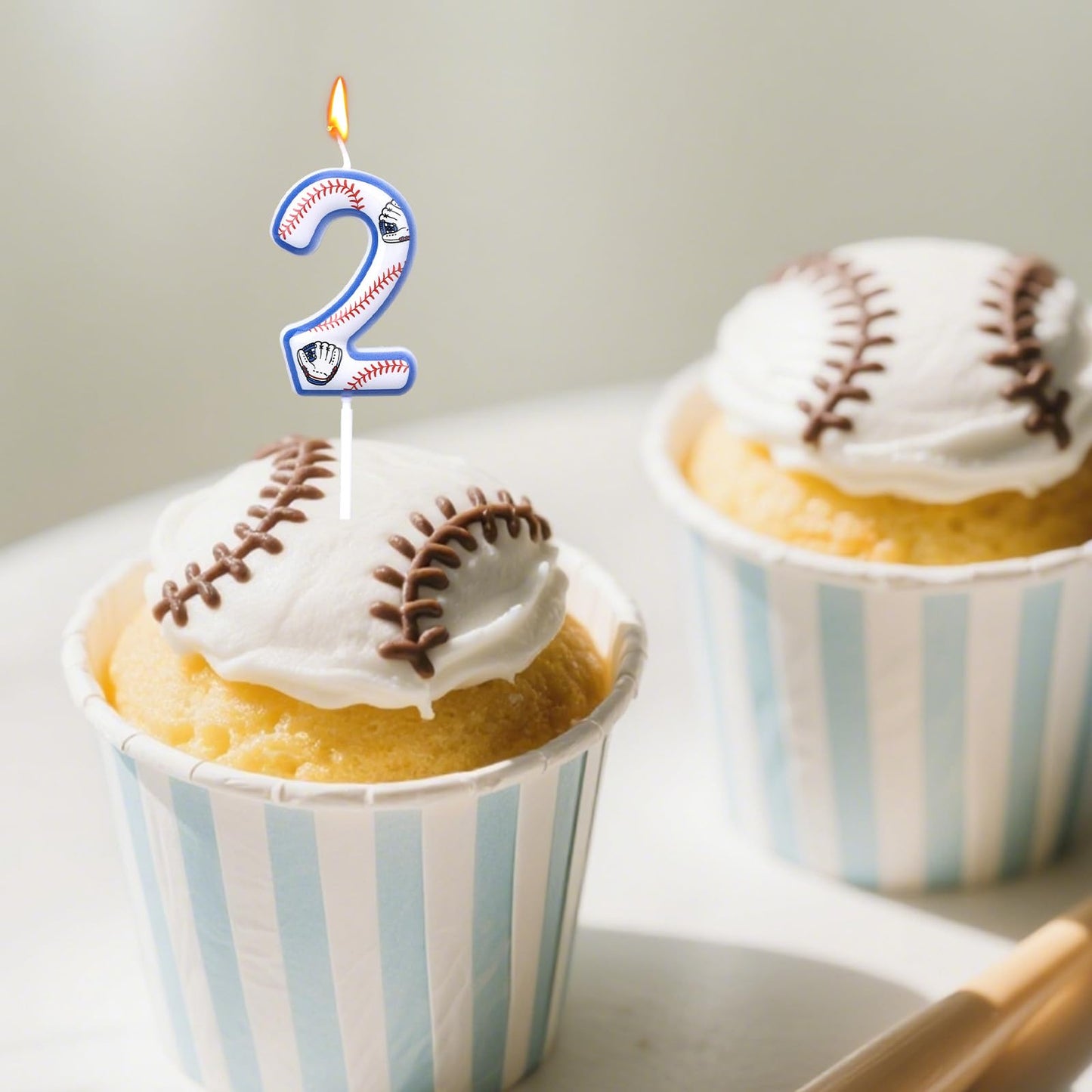 Baseball Birthday Candles, Baseball Themed Cake Topper for Boys Girls Number Candle for Sport Party Decorations & Supplies (Number 6) BST220