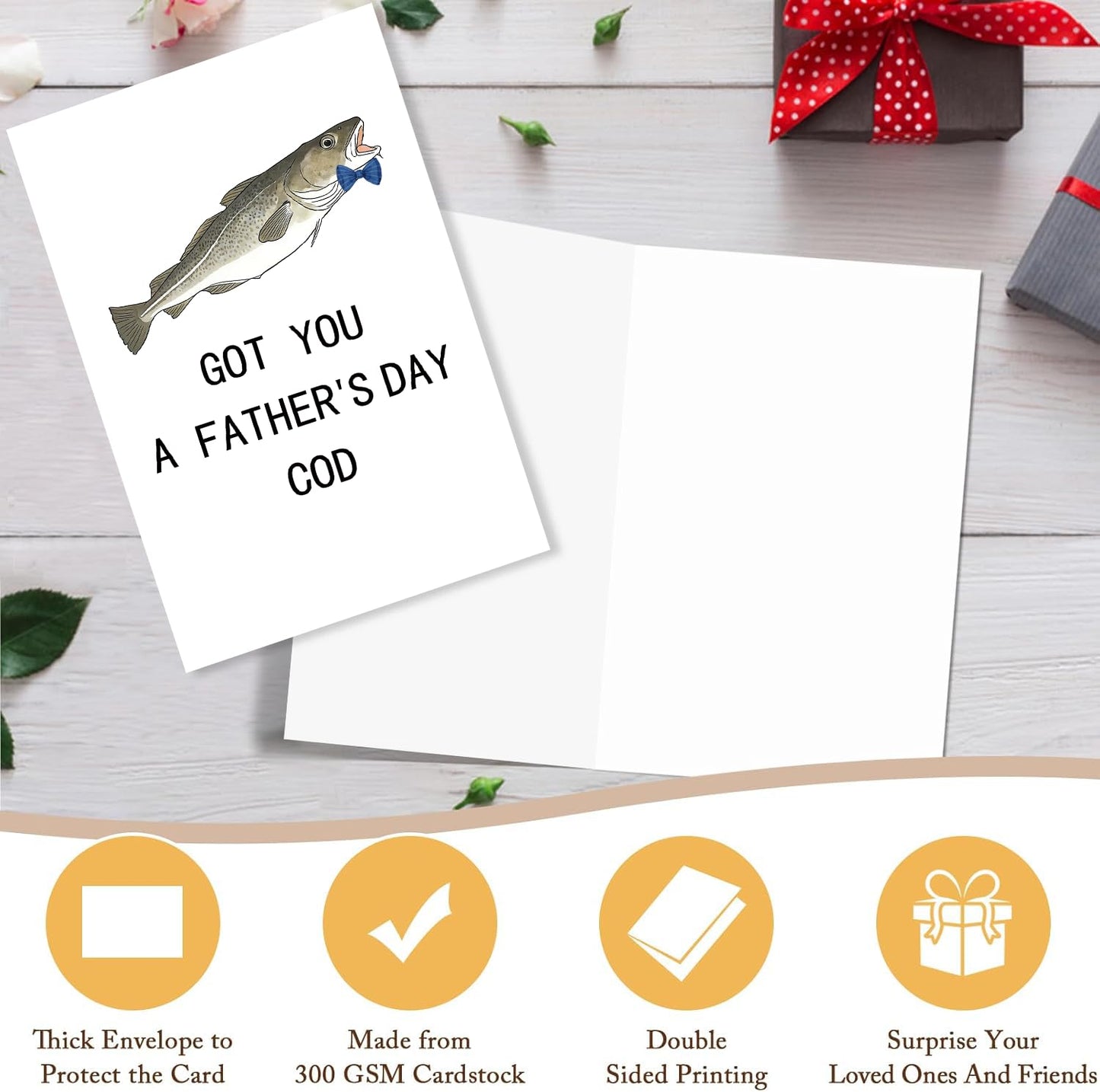 Funny Fathers Day Card for Dad Stepdad Bonus Dad Husband Grandpa, Humorous Happy Father's Day Card Gift from Son Daughter Grandson Granddaughter, Unique Fathers Day Card for Him BST202