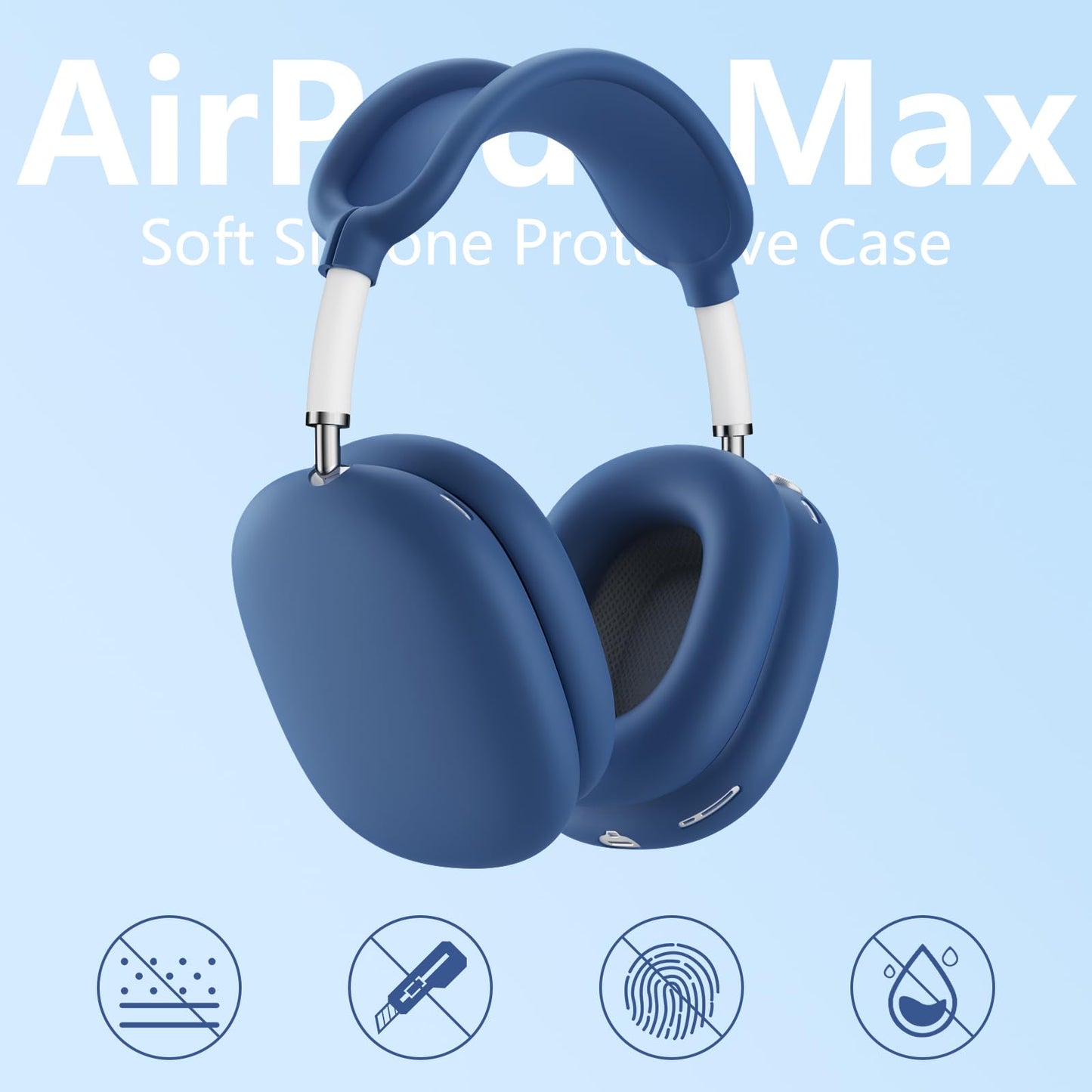 Case for Airpods Max Headphones, Ear Pad Case Cover/Ear Cups Cover/Headband Cover for AirPods Max 2 & 1 (USB-C/Lightning) (2026/2024/2020), Silicone for Apple Airpod Max 2,Accessories Cases,Deep Green WN420