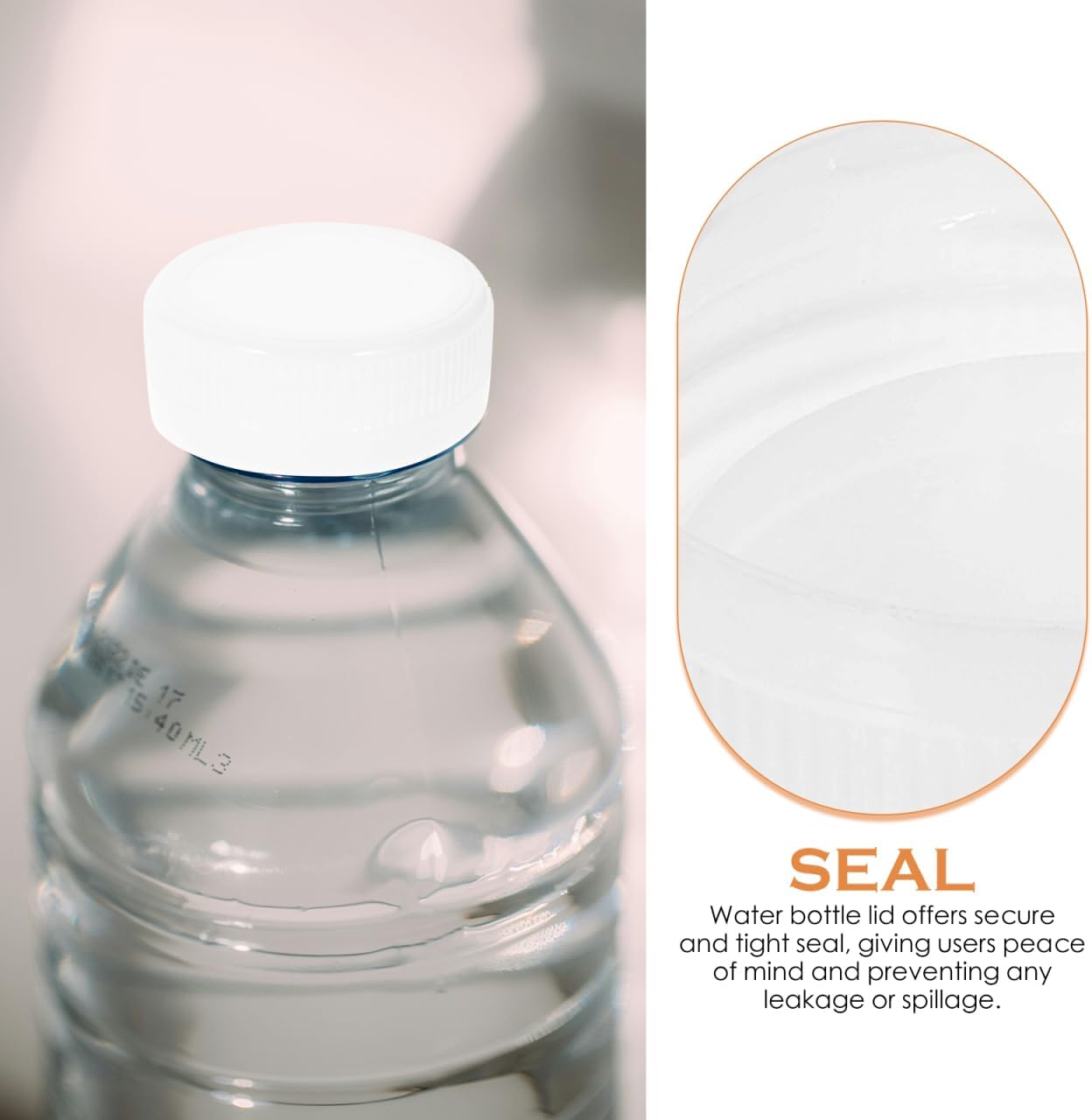 100Pack White Plastic Bottle Caps, 38mm (1.53") Replacement Lids, Leak-Free Screw-on Caps for Juice, Milk, Water Bottles Tops and Diy Crafts BST202