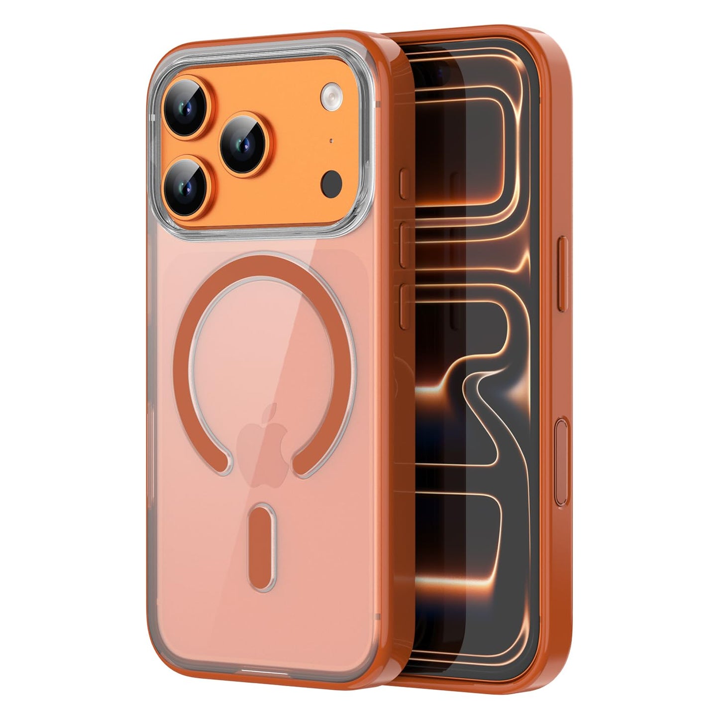 PULOKA for iPhone Case Compatible with Magsafe, Color Bumper & Clear TPU Back Hybrid Shockproof Cover (White, iPhone 16 Pro Max) WN420