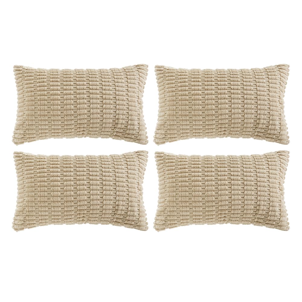 Fancy Homi 4 Packs Decorative Throw Pillow Covers for Living Room Couch Bed, Modern Farmhouse Boho Home Décor Accent Cushion Case, 26" x 26", Peach BST220