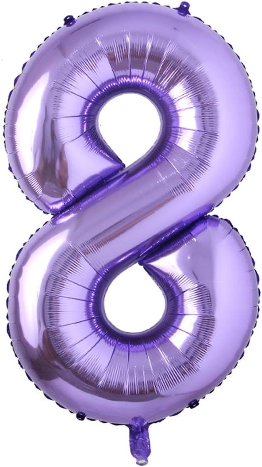 40inch Purple Helium Foil Number Balloons Large Figures Inflatable Balls Baby Shower Birthday Wedding Decoration Party Supplies (40 Inch Purple 8) BST326L