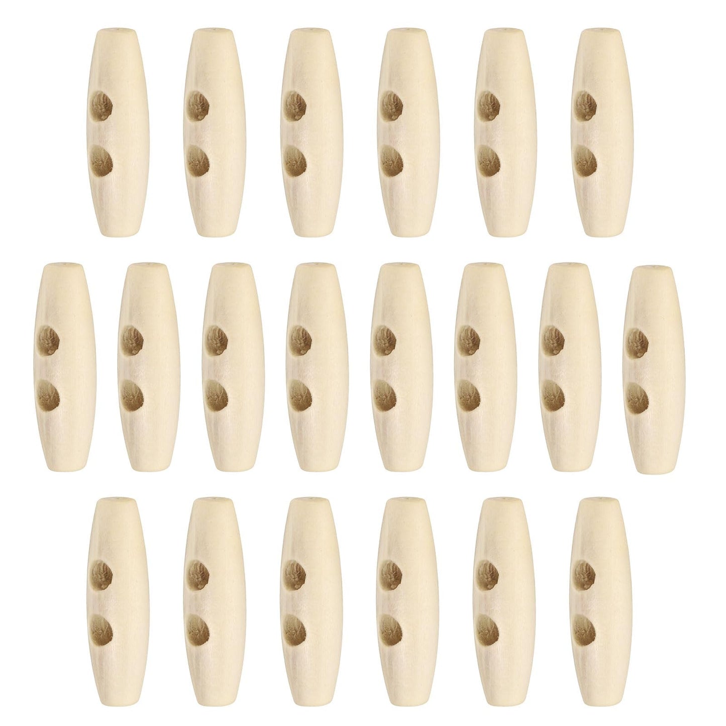 HARFINGTON 60mm / 2.4" Wooden Toggle Buttons 20pcs 2-Hole, Maroon | Wood Olive Sewing Buttons Horn Oval Buttons Sewing Accessories for Coat Sweaters Clothing DIY Craft BST326L