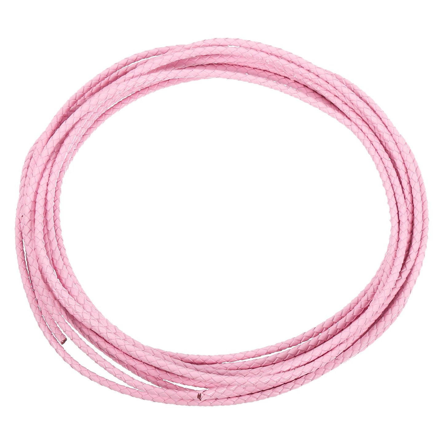 uxcell Leather Cord, 2.2 Yards 4mm Dia Braided String Strip for Purse Handbag Shoelace DIY Crafts Bracelet Making, Yellow BST326L