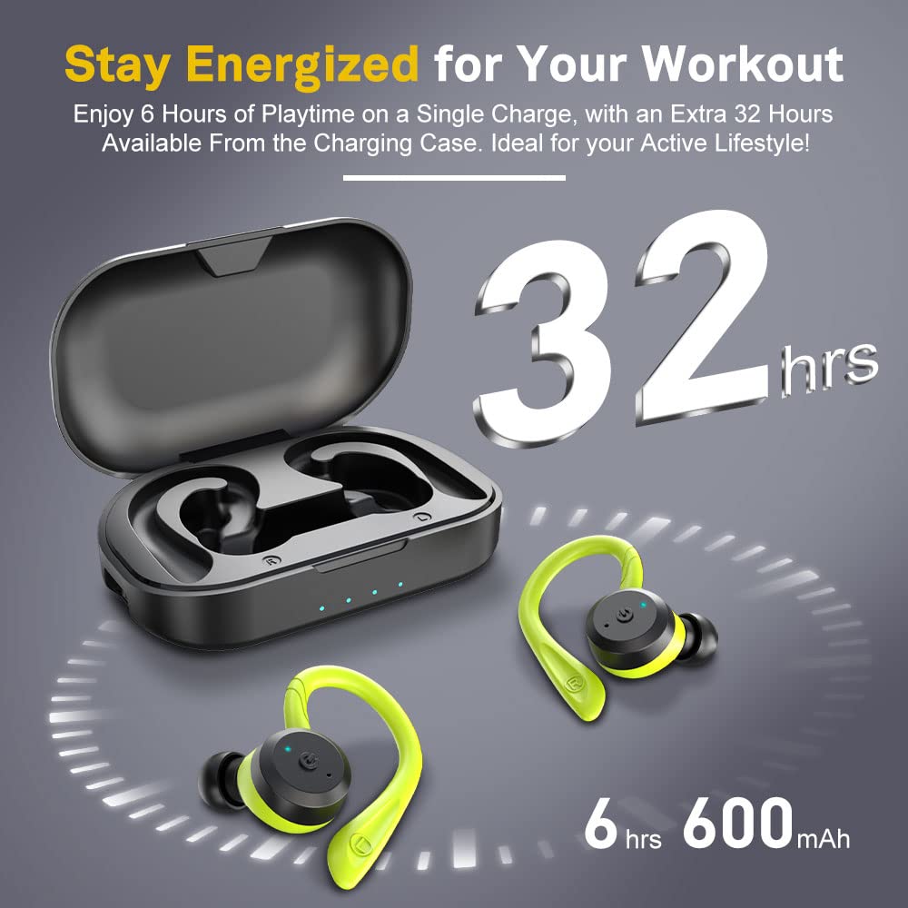 APEKX Bluetooth Headphones True Wireless Earbuds with Charging Case IPX7 Waterproof Stereo Sound Earphones Built-in Mic in-Ear Headsets Deep Bass for Sport Running Black
