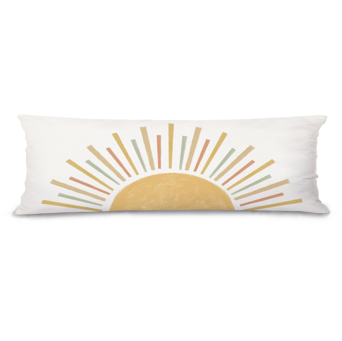 Boho Sun Sunshine 21x54 Body Pillow Cover Case, Modern Neutral Boho Horizontal Sun Sunset Sunrise Decorative Long Hug Pillow Cases for Bed Couch BST220