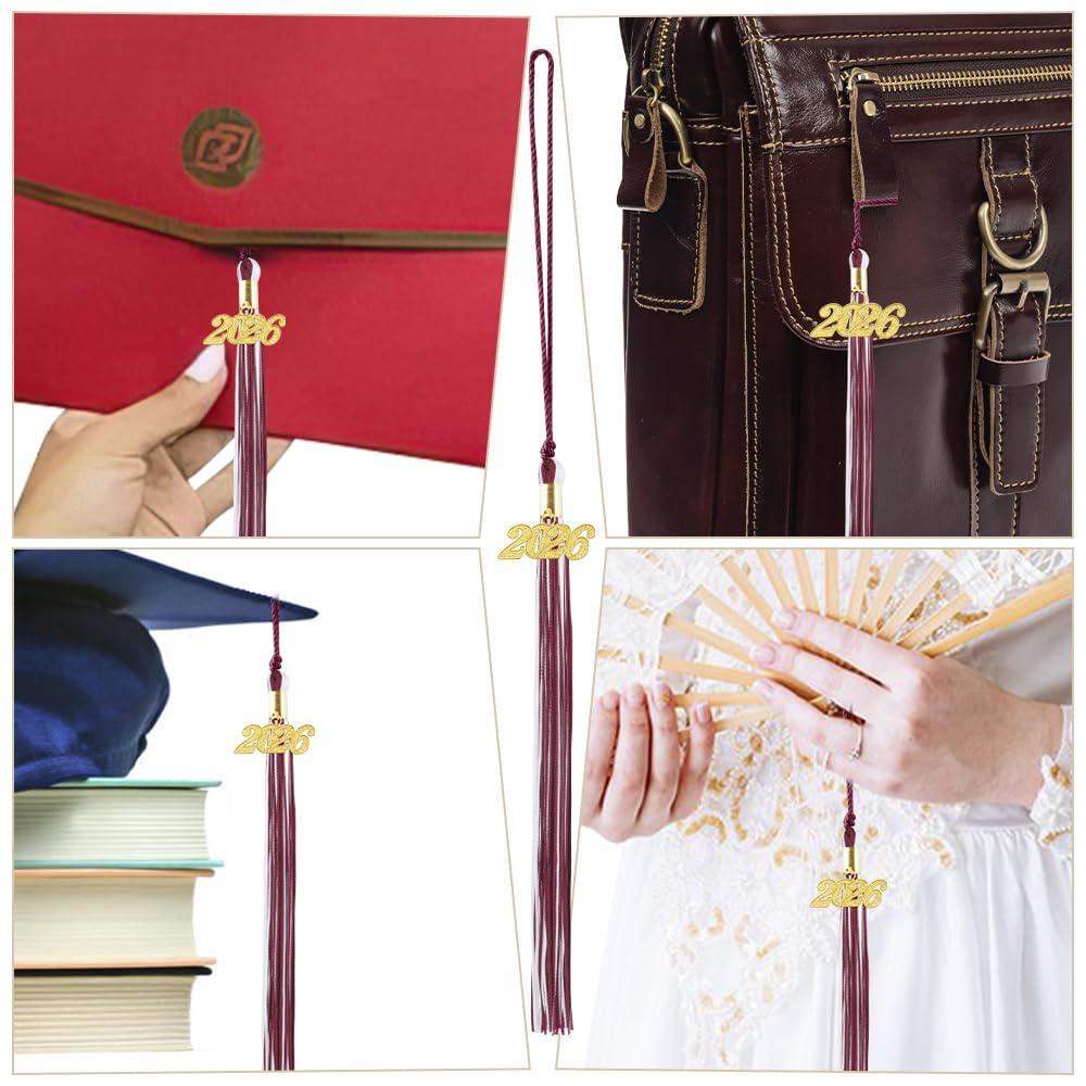 2026 Black Tassel Graduation with Charm,Graduation Cap Accessories,2026 Tassels for Caps Kindergarten Elementary School Middle School University Gifts for Students,Congrats Grad Ceremony Essentials BST220