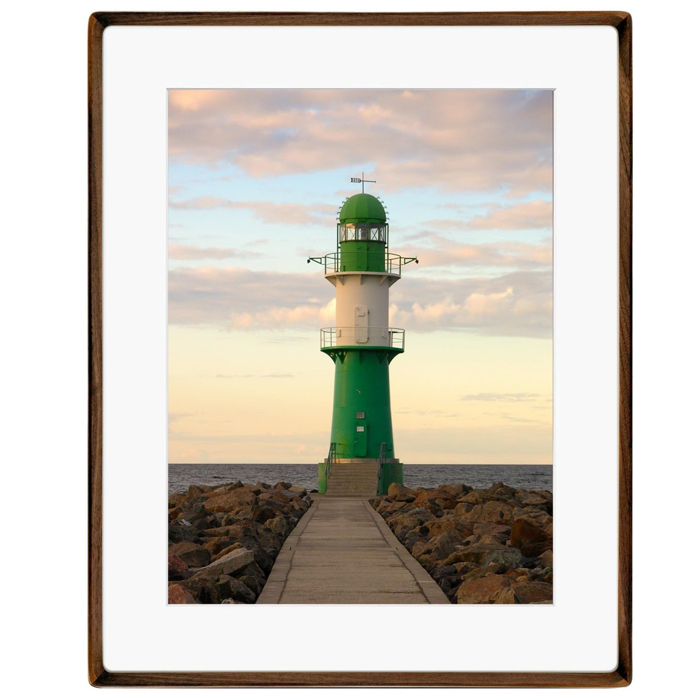 6x6 Solid Teak Wood Picture Frame Matted to 4x4 | Shatterproof Plexiglass, Mortise-Tenon Build, Horizontal & Vertical Tabletop Wall Mounting Square Display Frame BST220