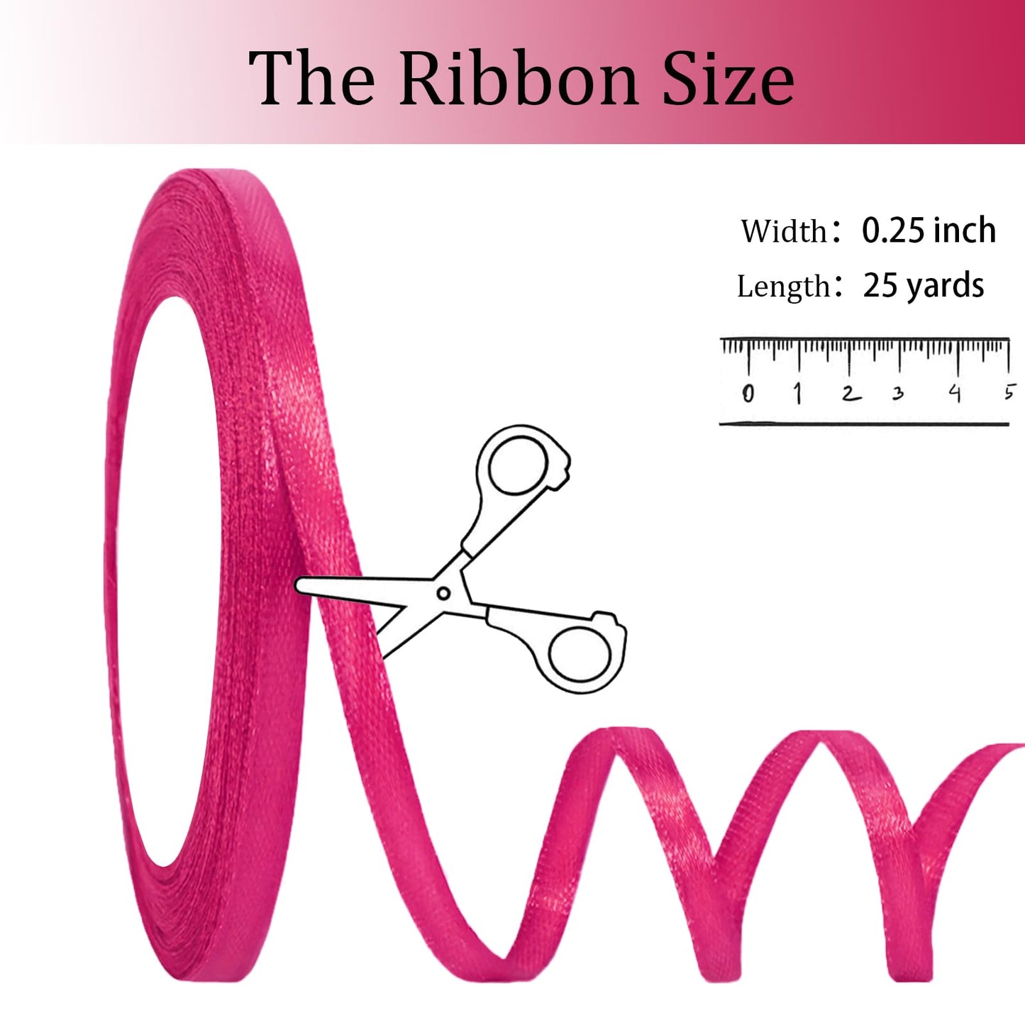 OMAIGAR Red Ribbon 1/2 Inch Width, Solid Satin Ribbons with 25 Yards Length Silk Fabric for Gift Wrapping or Wedding Party Birthday Decoration - Red,1/2 Inch x 25 Yards BST326L