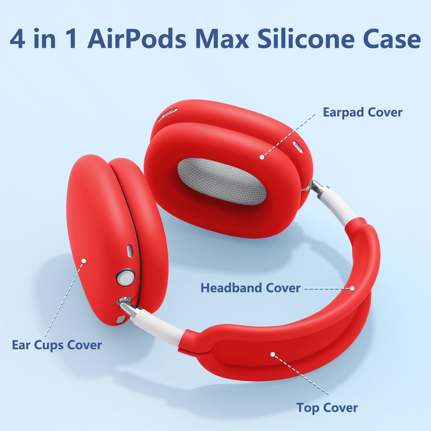 Case for Airpods Max Headphones, Ear Pad Case Cover/Ear Cups Cover/Headband Cover for AirPods Max 2 & 1 (USB-C/Lightning) (2026/2024/2020), Silicone for Apple Airpod Max 2,Accessories Cases,Deep Green WN420