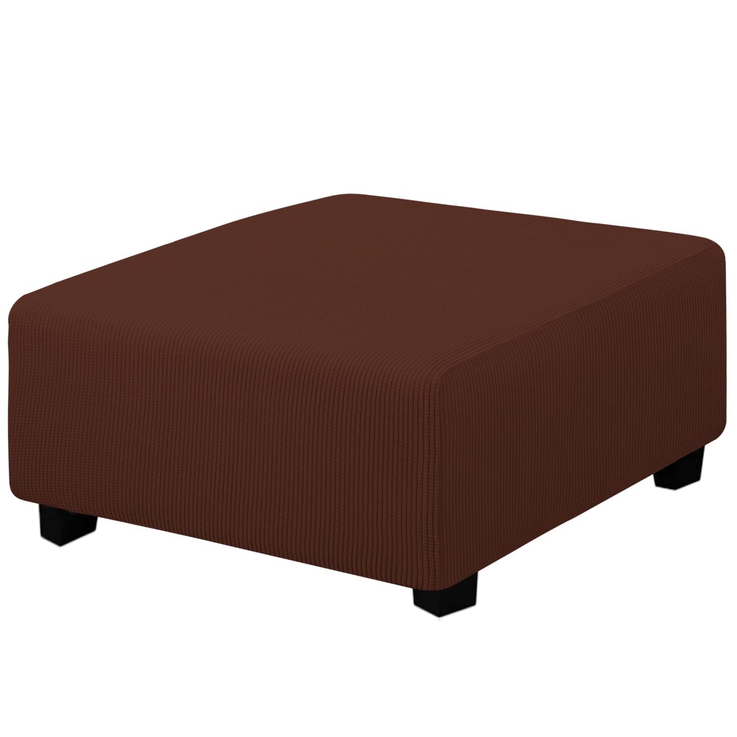 Easy-Going Stretch Square Ottoman Cover 15x15x15inch Dark Blue | Folding Storage Footstool cover Furniture Protector Soft Rectangle slipcover with Elastic Bottom BST202
