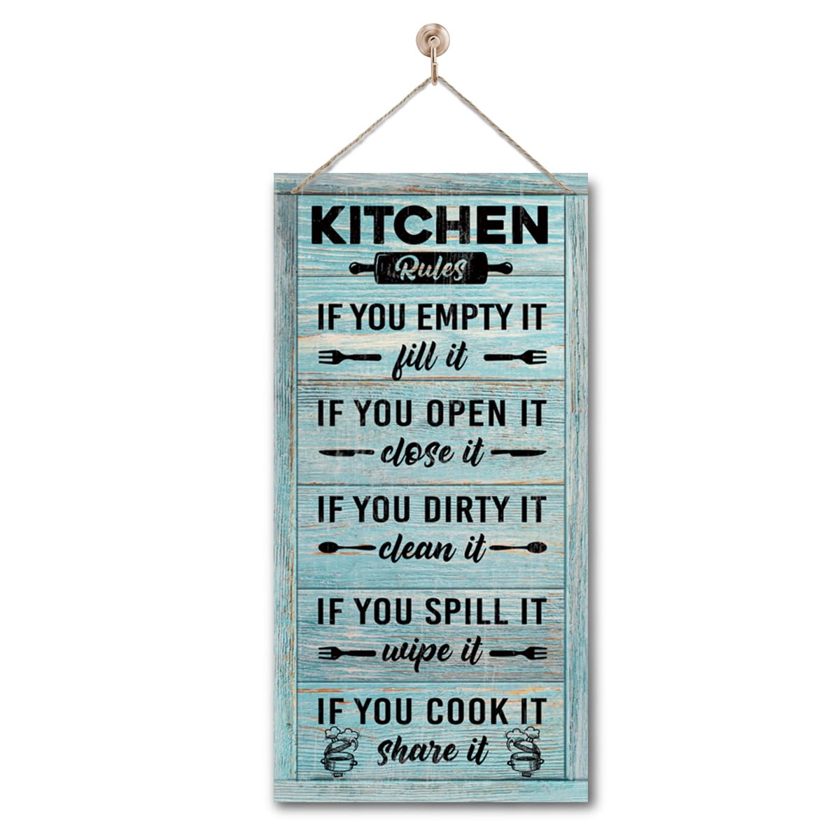 Rustic & Funny Bathroom Signs - Western & Farmhouse Bathroom Rules Wall Decor E1 BST202