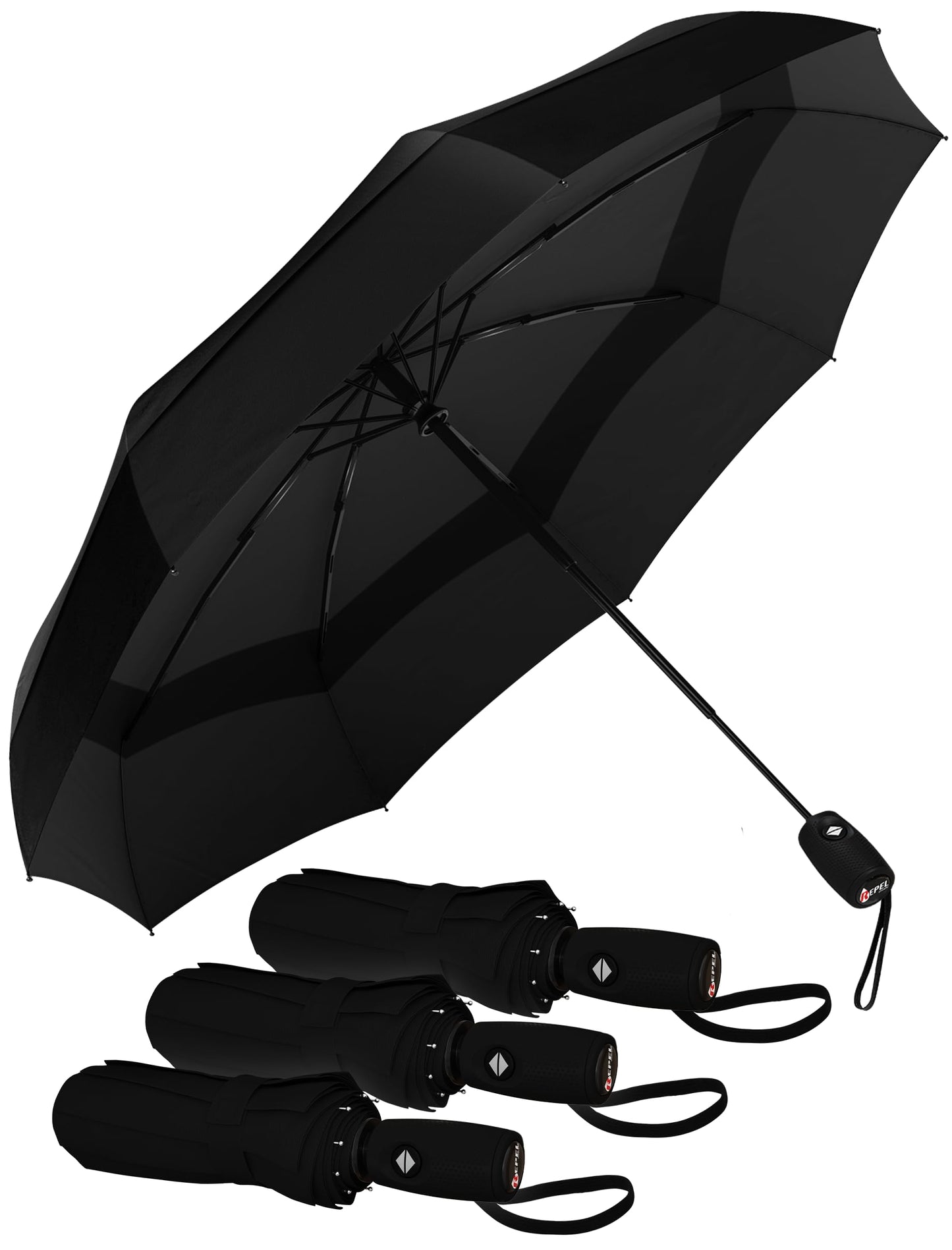Repel Windproof Travel Umbrella - Compact & Withstands Winds up to 100MPH , Strongest Premium Auto Folding Umbrella for Rain and Sun - Durable, Light & Portable for Women & Men , Fits Backpack & Cars
