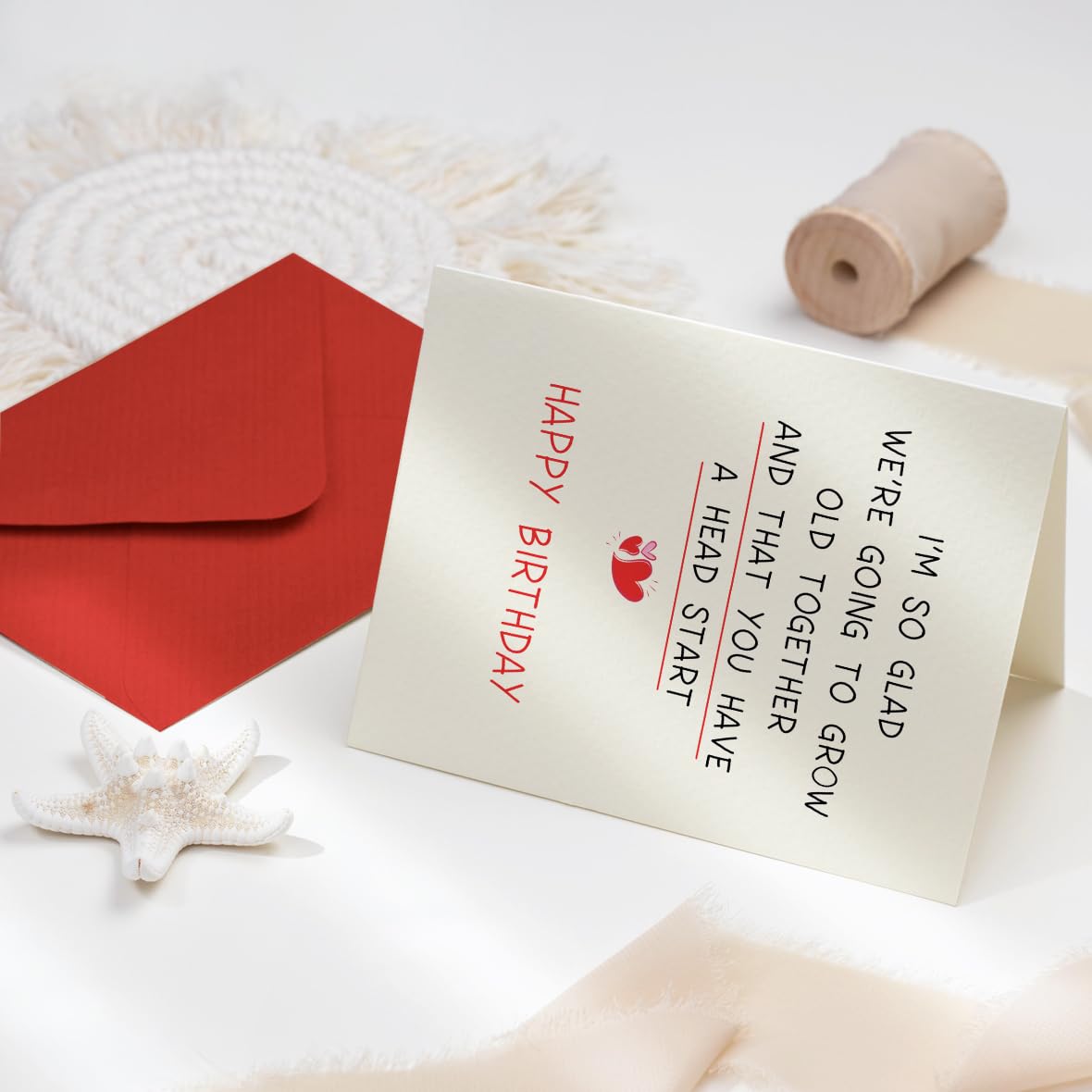 fancu Funny Birthday Card for Boyfriend, Cheeky Card for Husband | 5 x 7 inch cheeky birthday card with matte finish, printed message, red envelope, and sticker for boyfriend or husband BST202