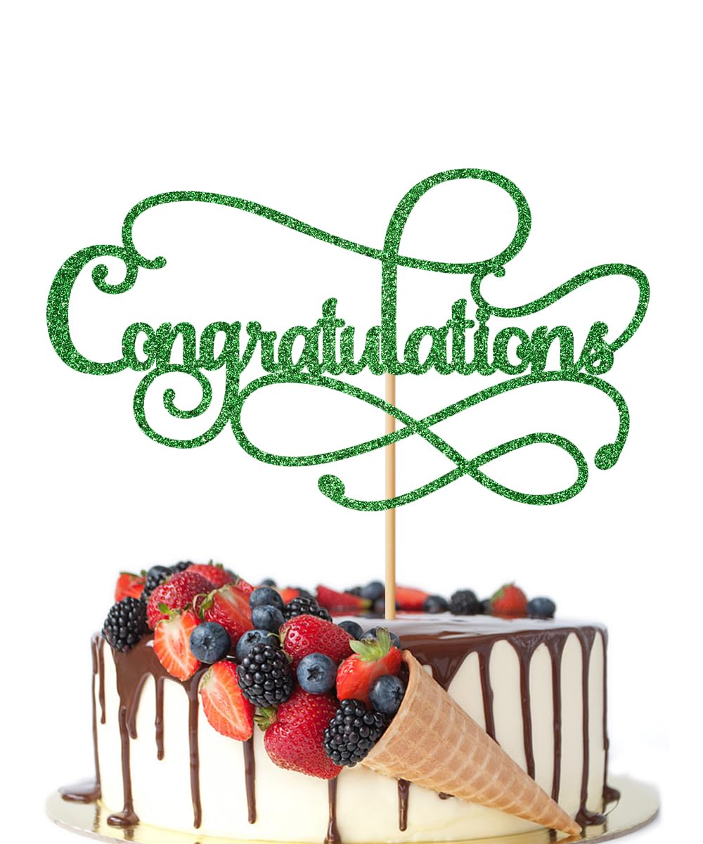 Congratulations Cake Topper,Congratulations 2026 Graduation | Cake Topper,Graduation, Wedding, Retirement, Birthday, Anniversary, Celebration Party Decorations Supplies (Black Gold) BST202