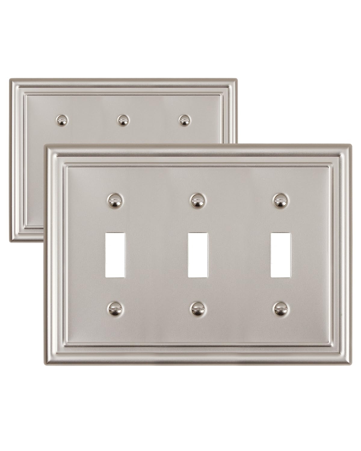 Decorative Metal Wall Plates, Switch Plates Outlet Covers (Off White/1 Decorator 4 Pack) WN420