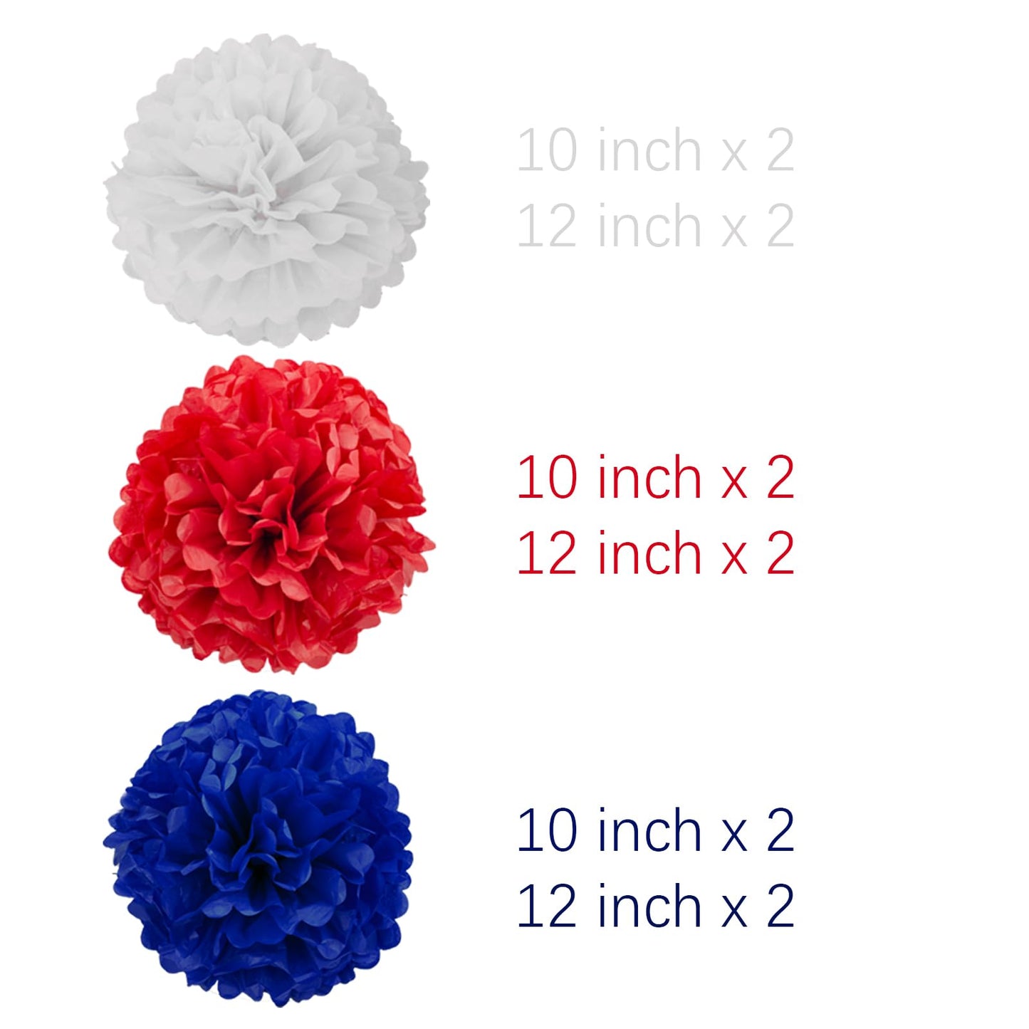 Blue Green and Purple Tissue Pom Poms Paper Kit DIY Decorative Flowers Ball for Birthday Party Wedding Hanging Decorations Pack of 12 10in12in BST220
