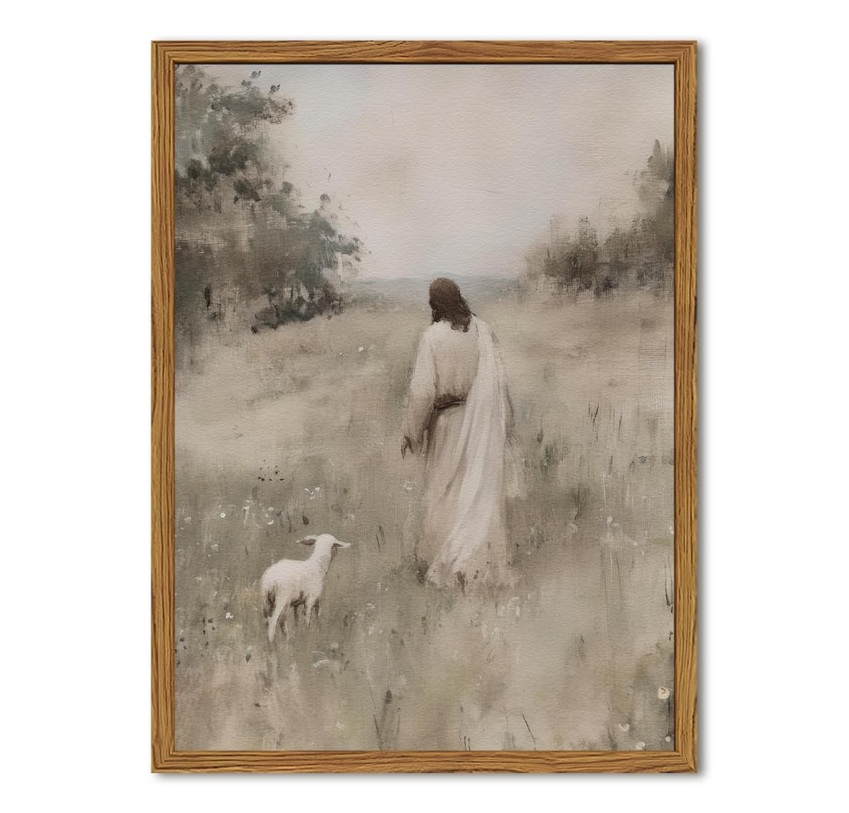 Framed 3D Textured Jesus Embracing Woman Wall Art, Jesus Hugging Woman Wall Decor Hand Drawn Sandstone Religious Christian Bible Painting Pictures for Bedroom Living Prayer Room 12x16 in Wood Framed BST202