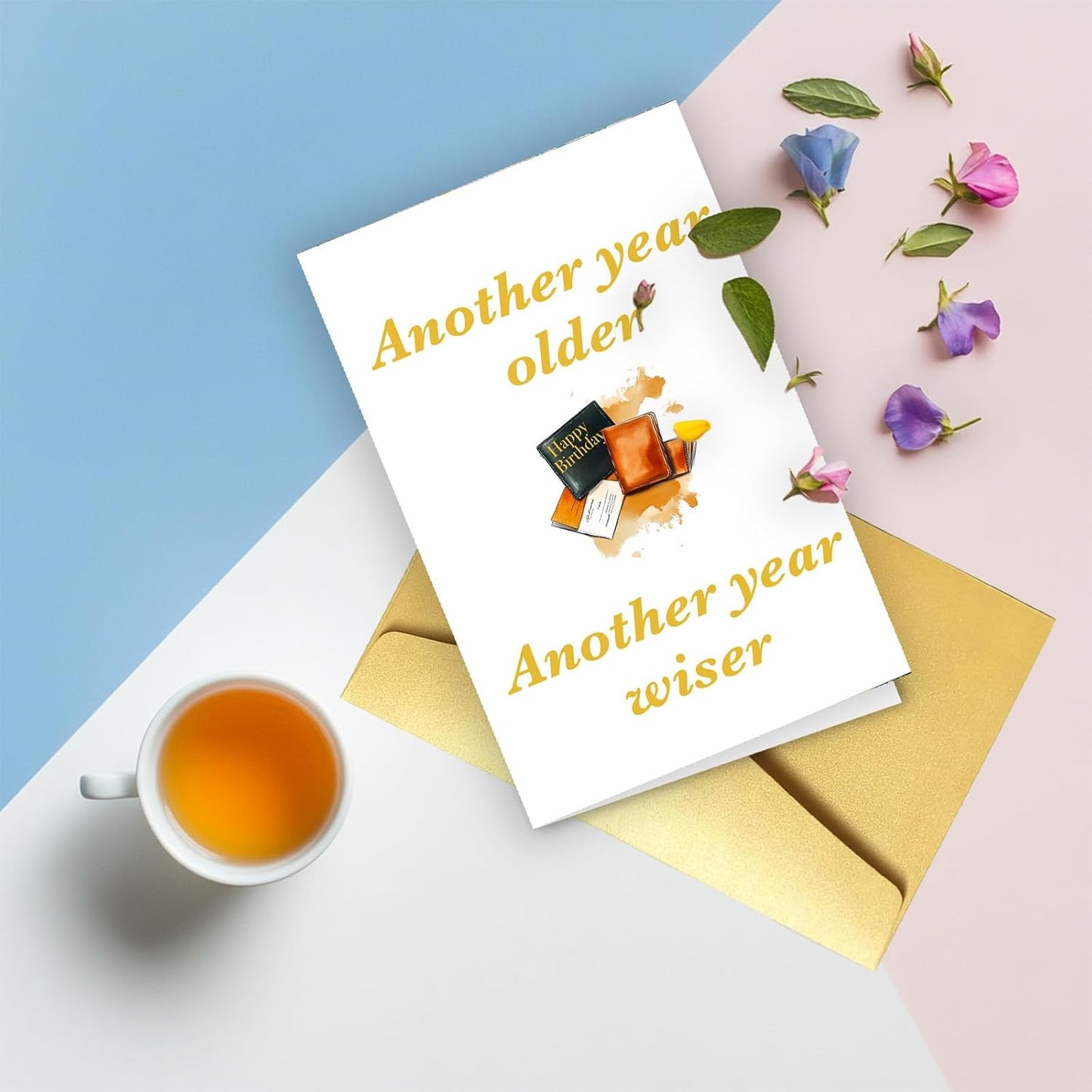 Funny Birthday Card, Husband Birthday Card, For Him, Men, Boyfriend, Dad, Grandpa Card - Size 8x5.3 inches (A day full of wisdom) WN420
