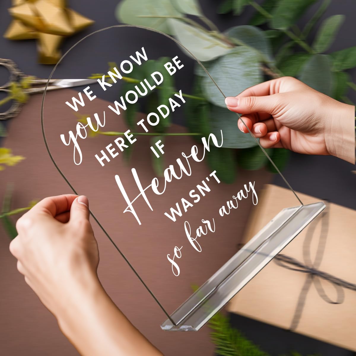 Acrylic Wedding Signs, Bridal Shower Decorations, Modern Arched Round Top Acrylic Table Top Sign with Holder for Wedding Reception Party Dinner - Can't Wait to See What Develops (Clear) BST326L
