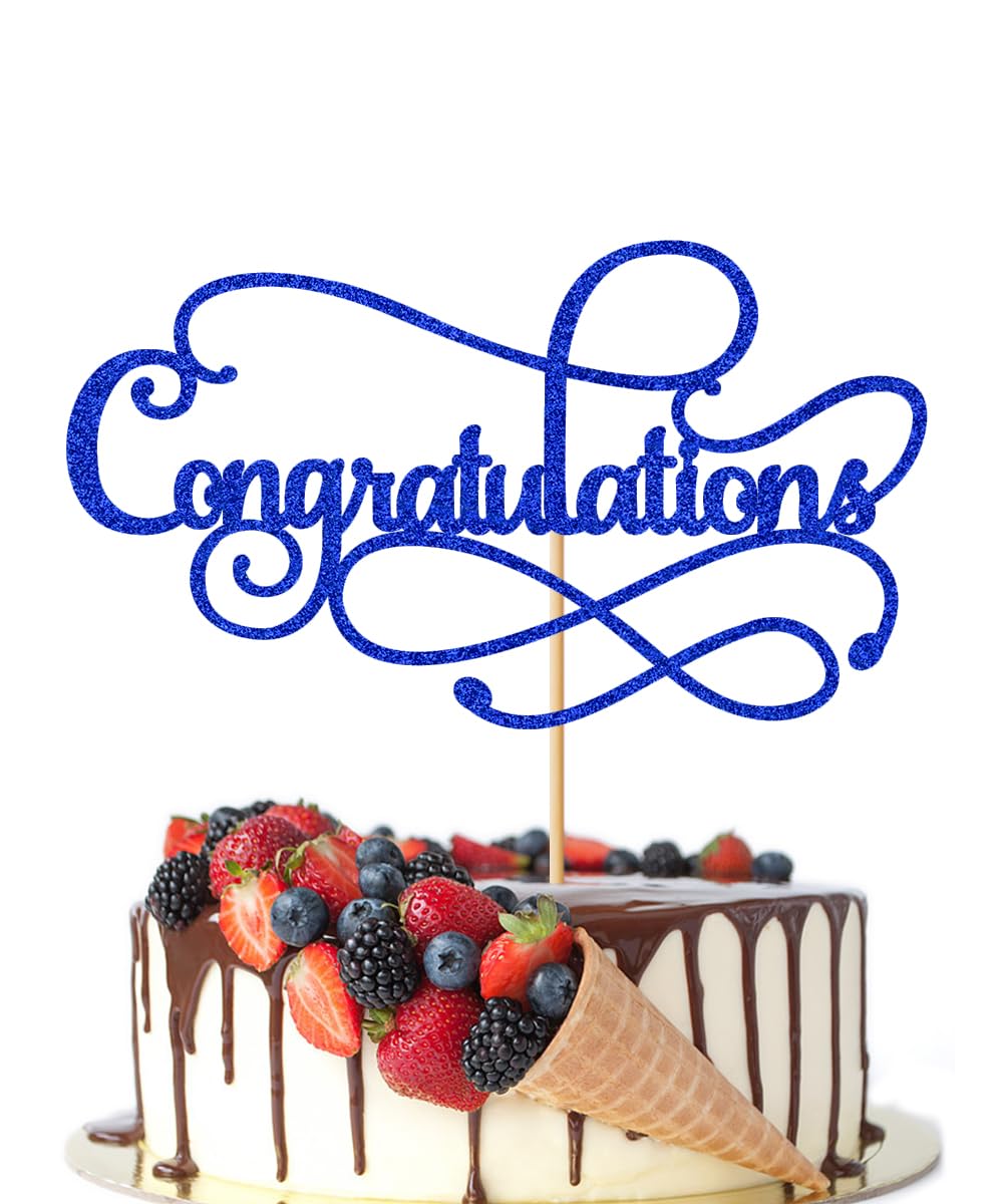 Congratulations Cake Topper,Congratulations 2026 Graduation | Cake Topper,Graduation, Wedding, Retirement, Birthday, Anniversary, Celebration Party Decorations Supplies (Black Gold) BST202