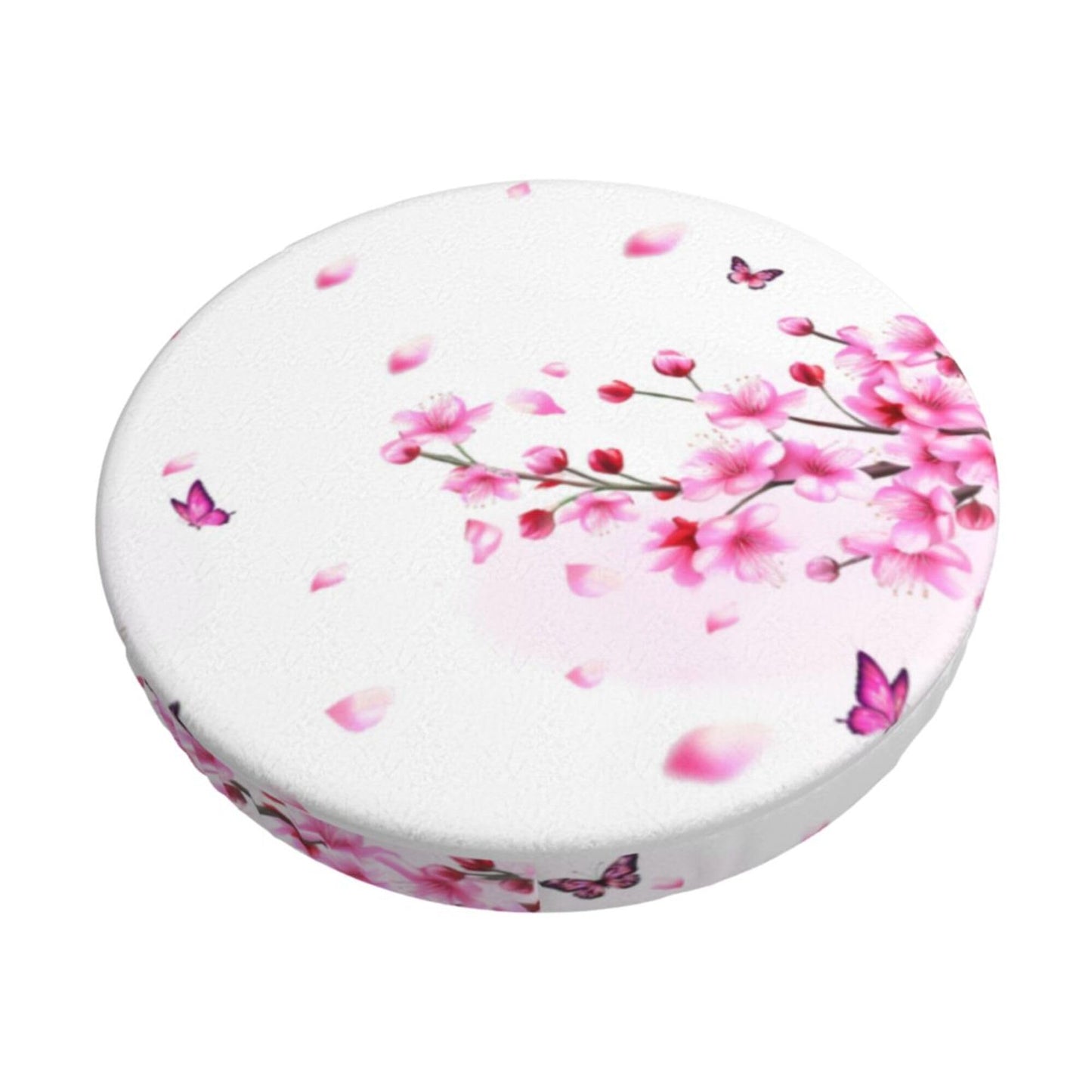 Heart Round Bar Stool Cover - Pink Red Love Heart Chair Seat Cushion Slipcover 12 Inch for Restaurant Cafe Hotel Bar BST202