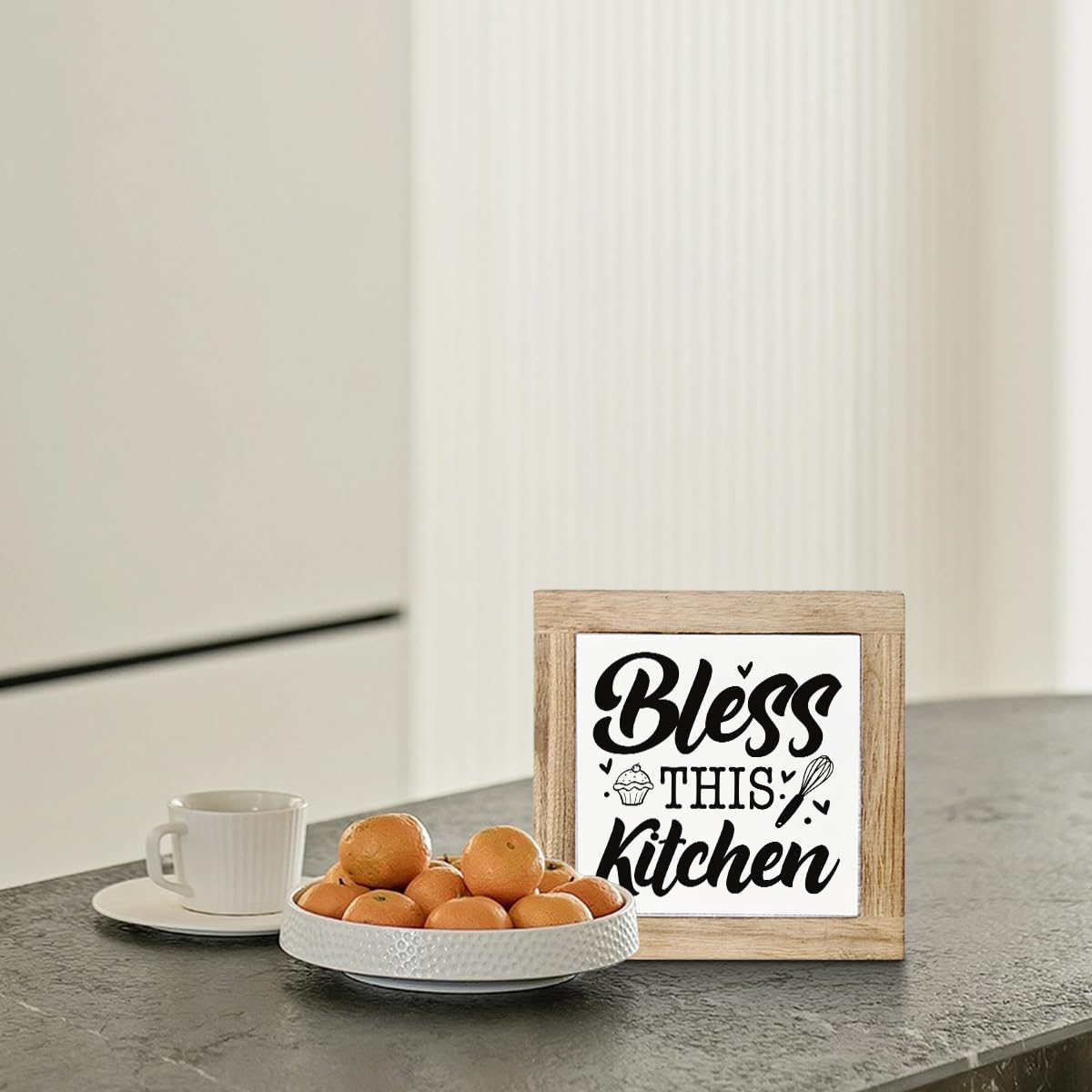 Just A Spoonful of Sugar Sign, Coffee Decor Sign, Rustic Kitchen Box Signs, Coffee Station Decor, Modern Farmhouse Home Decors for Kitchen Bar, Cafe Decors, Freestanding Wooden Plaque BST326L