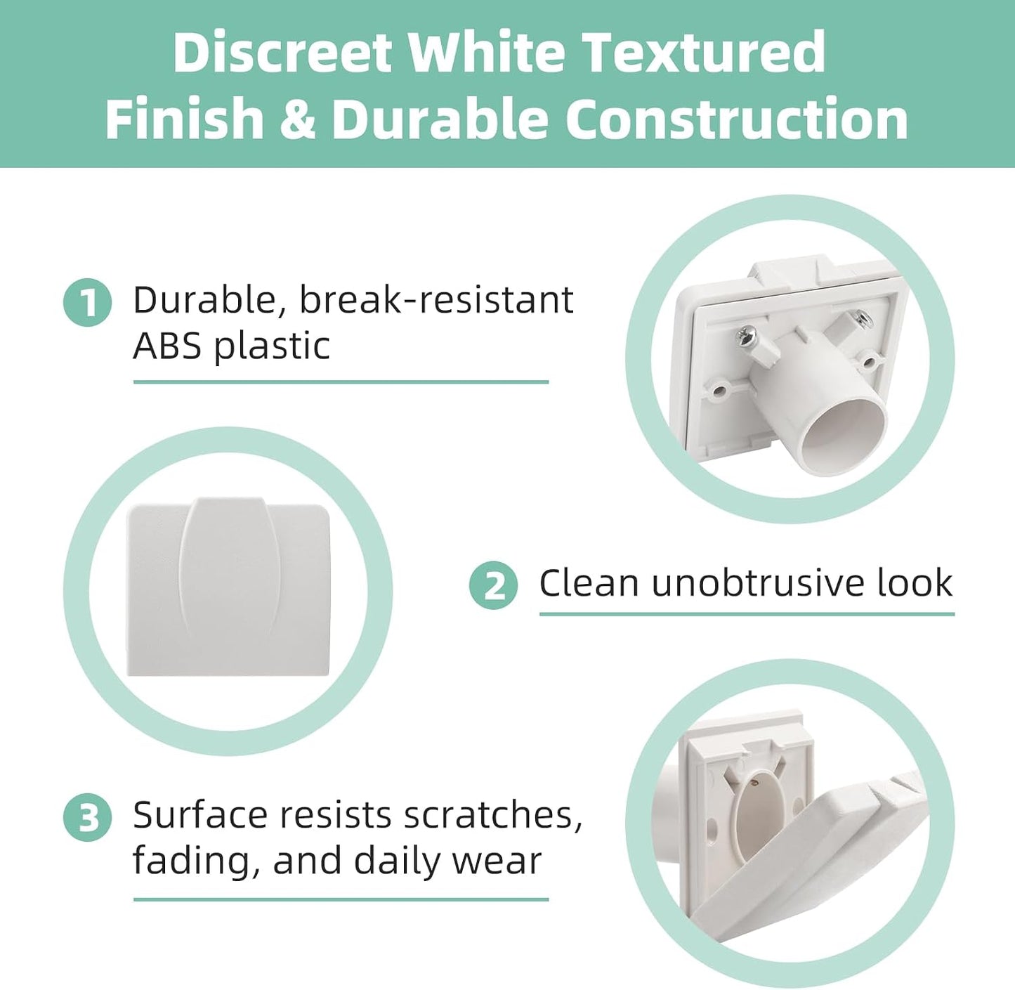 360W Wall Inlet for Broan-NuTone 360 Series Central Vacuum, White | Automatic Inlet Valve Cover for Broan NuTone Vac Cleaner System, Used with CH515 CH230L Hoses, CF361 CF361F Mounting Bracket BST326H