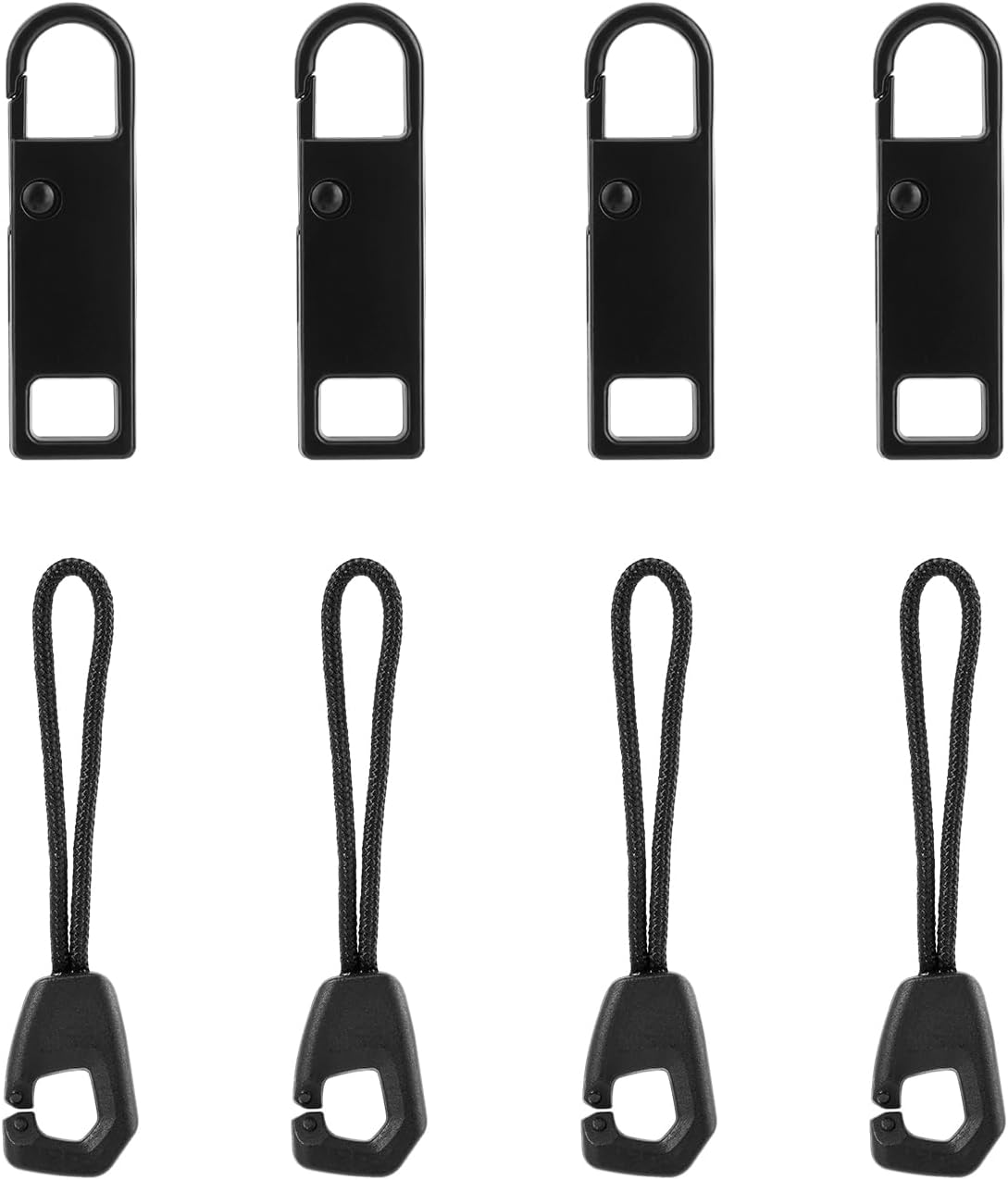 8pcs Zipper Pull, Detachable Zipper Tab Replacement Repair Kit Zippers Extension Handle Pull Cord Mend Fixer for Luggage Backpack Jackets Pants Coat Shoes Tents BST326L