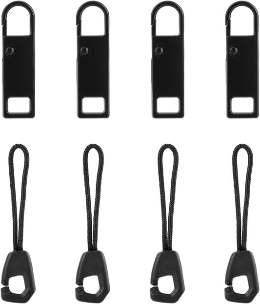 8pcs Zipper Pull, Detachable Zipper Tab Replacement Repair Kit Zippers Extension Handle Pull Cord Mend Fixer for Luggage Backpack Jackets Pants Coat Shoes Tents BST326L