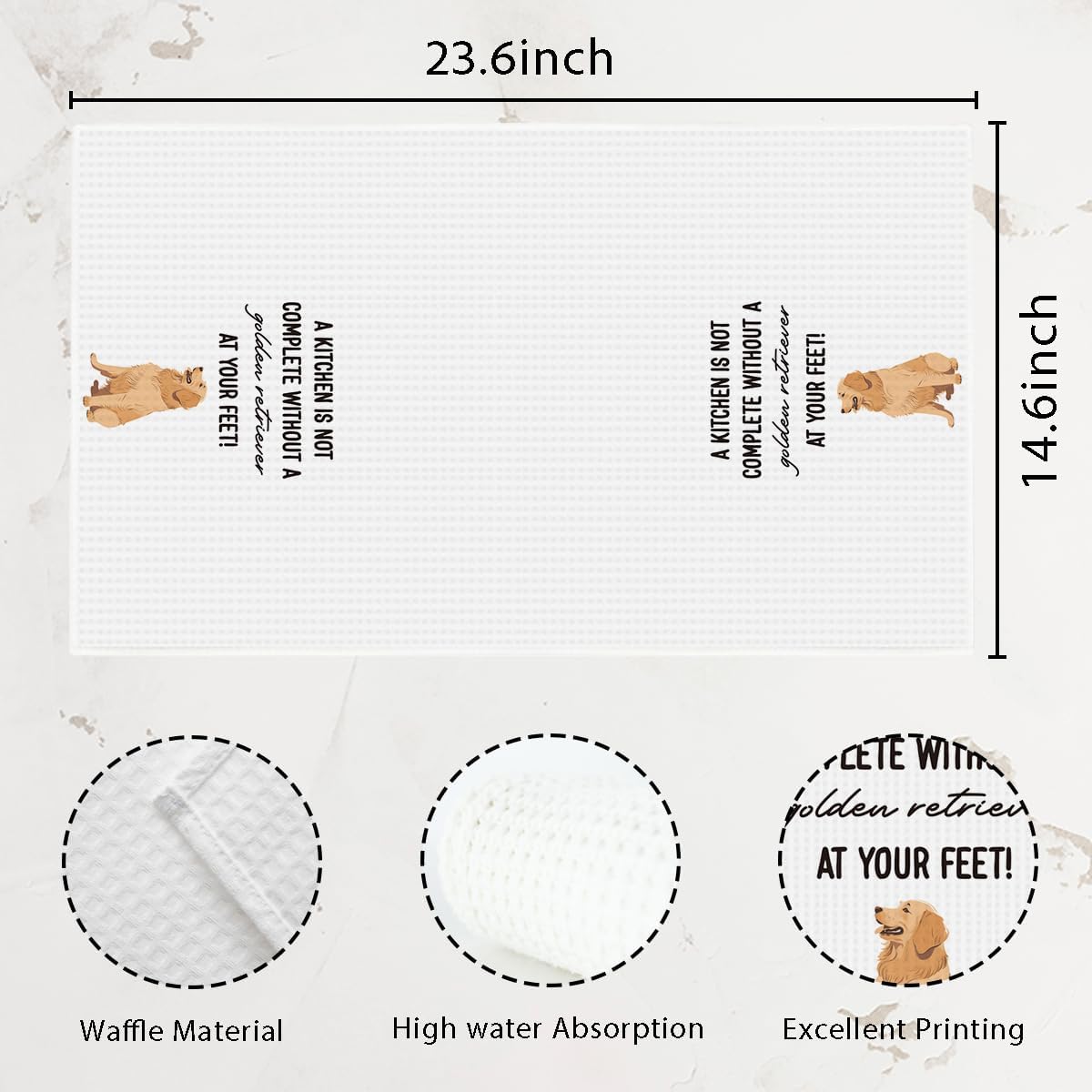 Funny Golden Retriever Dish Towels Golden Retriever Gifts for Women Men Dog Lovers Hand Towel Tea Towel for Home Kitchen Decor BST202