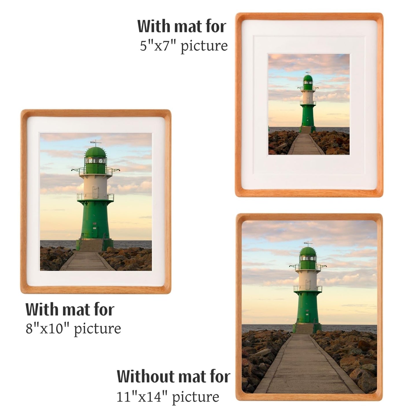 6x6 Solid Teak Wood Picture Frame Matted to 4x4 | Shatterproof Plexiglass, Mortise-Tenon Build, Horizontal & Vertical Tabletop Wall Mounting Square Display Frame BST220