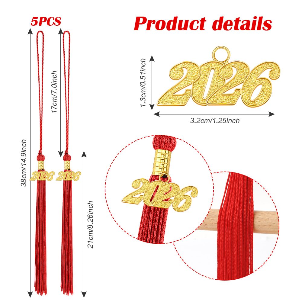 2026 Tassel Graduation 2 Pcs, 2026 Tassel Charm, Green Tassels, Graduation Cap Tassels 2026, Grad Cap Accessories for Graduate Hat Ceremonies Memorial Graduations Decorations BST220
