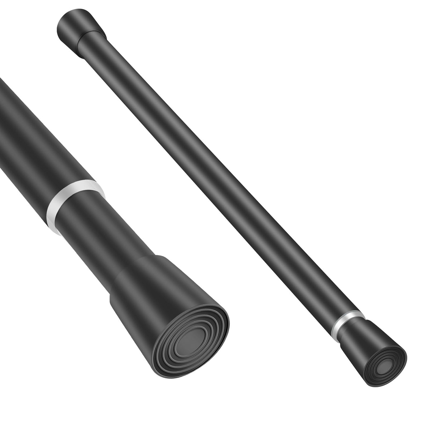 Silver Grey Adjustable Shower Curtain Rod 28-52 Inches 1pc, 7/8" Diameter Anti-slip Heavy Duty Tension Spring Curtain Rod No Drill for Windows Bathroom Kitchen Closet Doorway 22TD28-52SL BST202