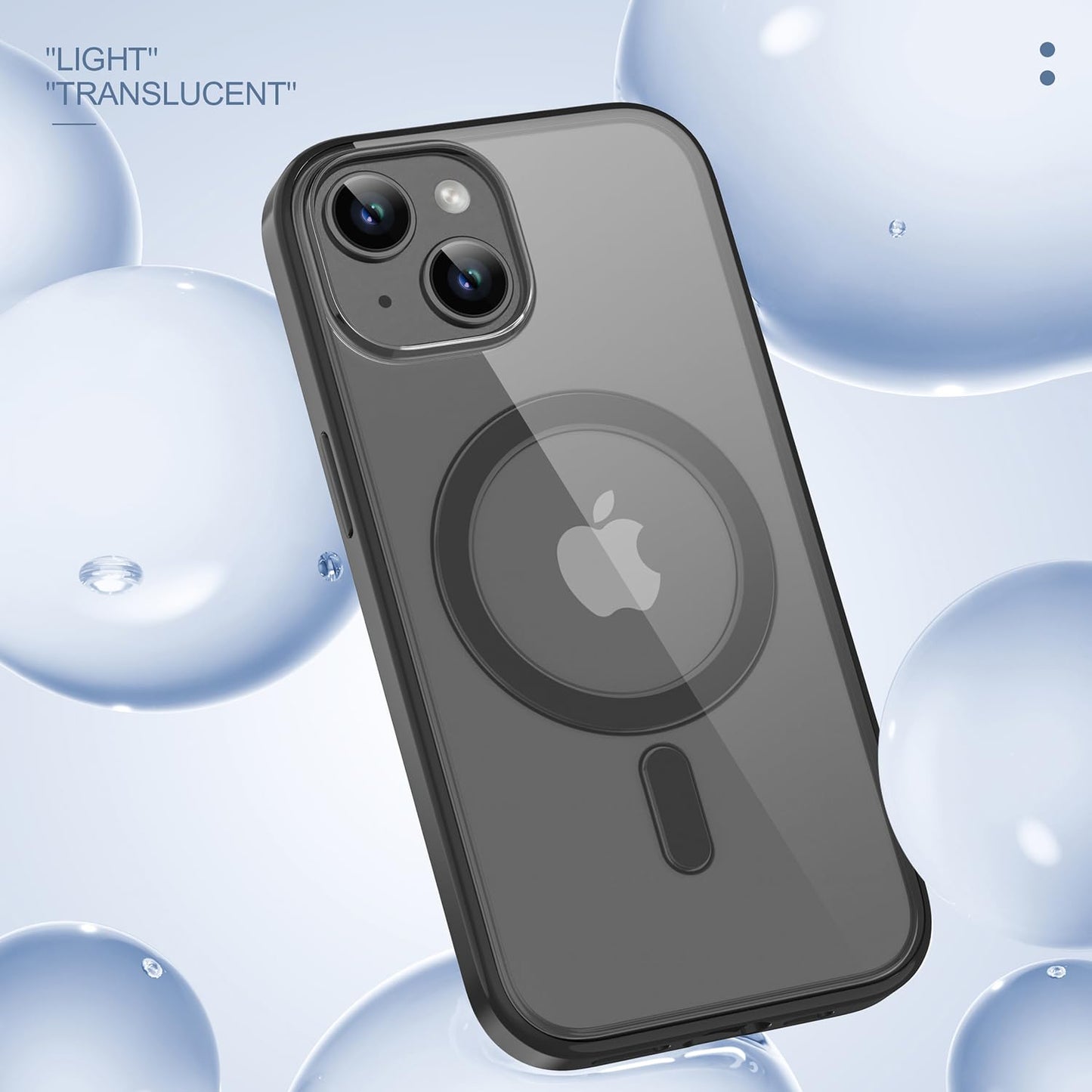 PULOKA for iPhone Case Compatible with Magsafe, Color Bumper & Clear TPU Back Hybrid Shockproof Cover (White, iPhone 16 Pro Max) WN420