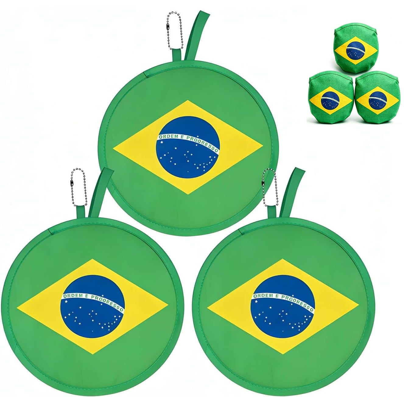 2026 World Cup Canada Flag Folding Hand Fans 3 PCS, 8.2" Fabric Round Foldable Fans with Matching Storage Pouches, Portable Hanging Fans for Game Day and Party Canada BST220
