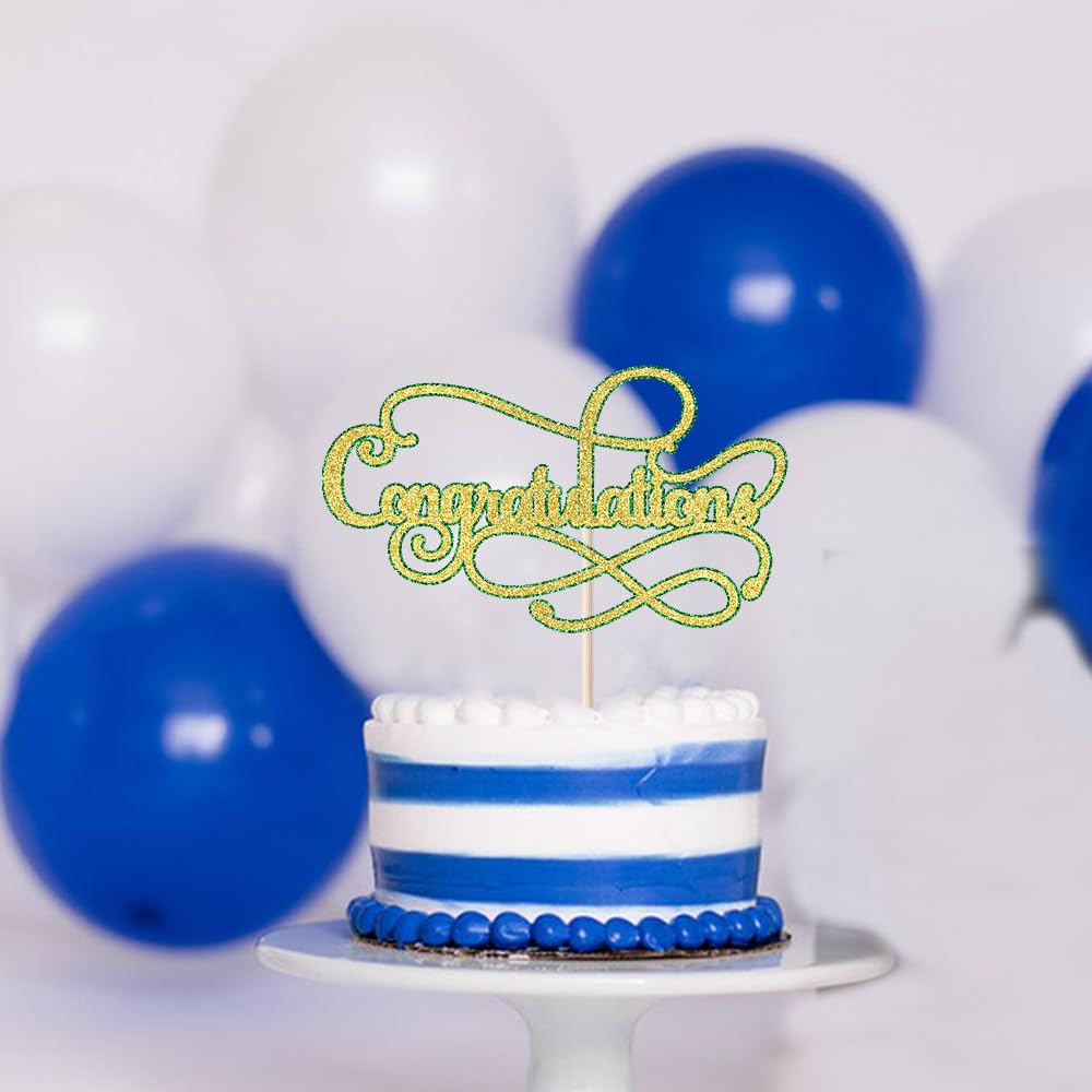Congratulations Cake Topper,Congratulations 2026 Graduation | Cake Topper,Graduation, Wedding, Retirement, Birthday, Anniversary, Celebration Party Decorations Supplies (Black Gold) BST202