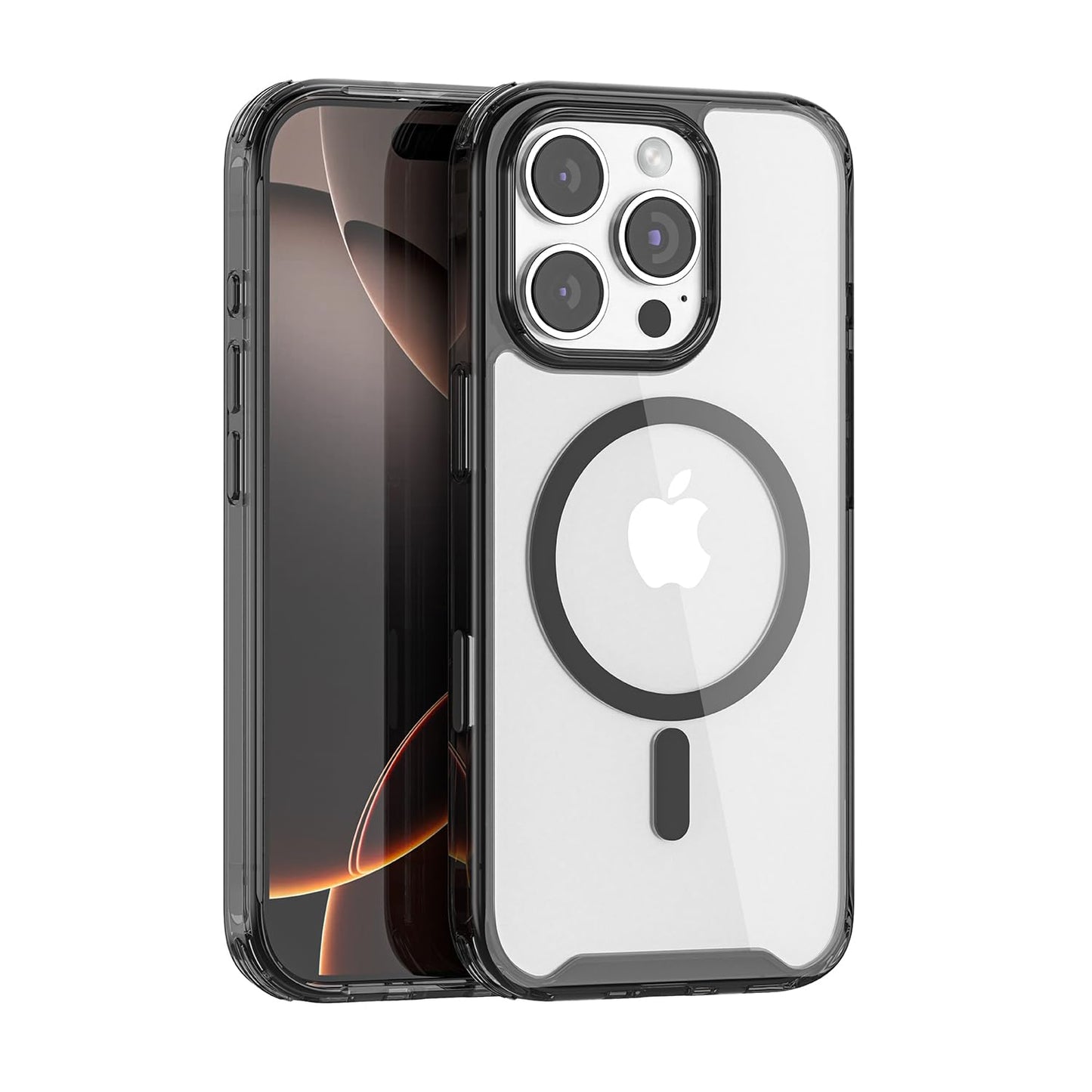 PULOKA for iPhone 14 Pro Transparent Case, Compatible with MagSafe, Clear Protector Slim Cover, Magnetic Phone Case for iPhone 14 Pro 6.1 inch Balck WN420
