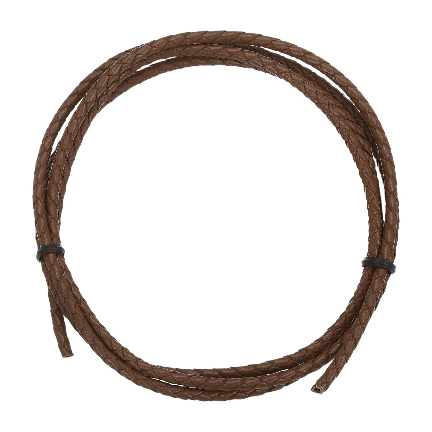 MECCANIXITY 1.1 Yards Bolo Tie Cord 6mm Diameter Round Braided Leather Strip 1 Meter Long for Bracelet Necklace Beading, Yellow WN420