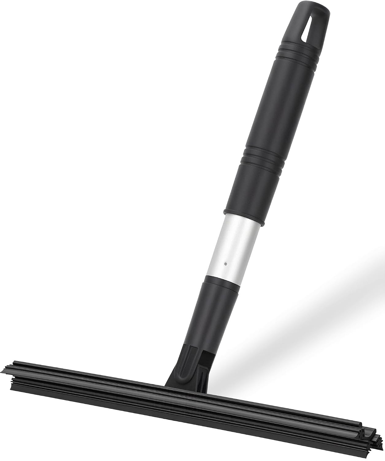 11.8" Triple-Blade Shower Squeegee, Timenu Wiper-Inspired Design for Glass Doors, Tile Walls, Mirrors & Window Cleaning（Black） BST326L