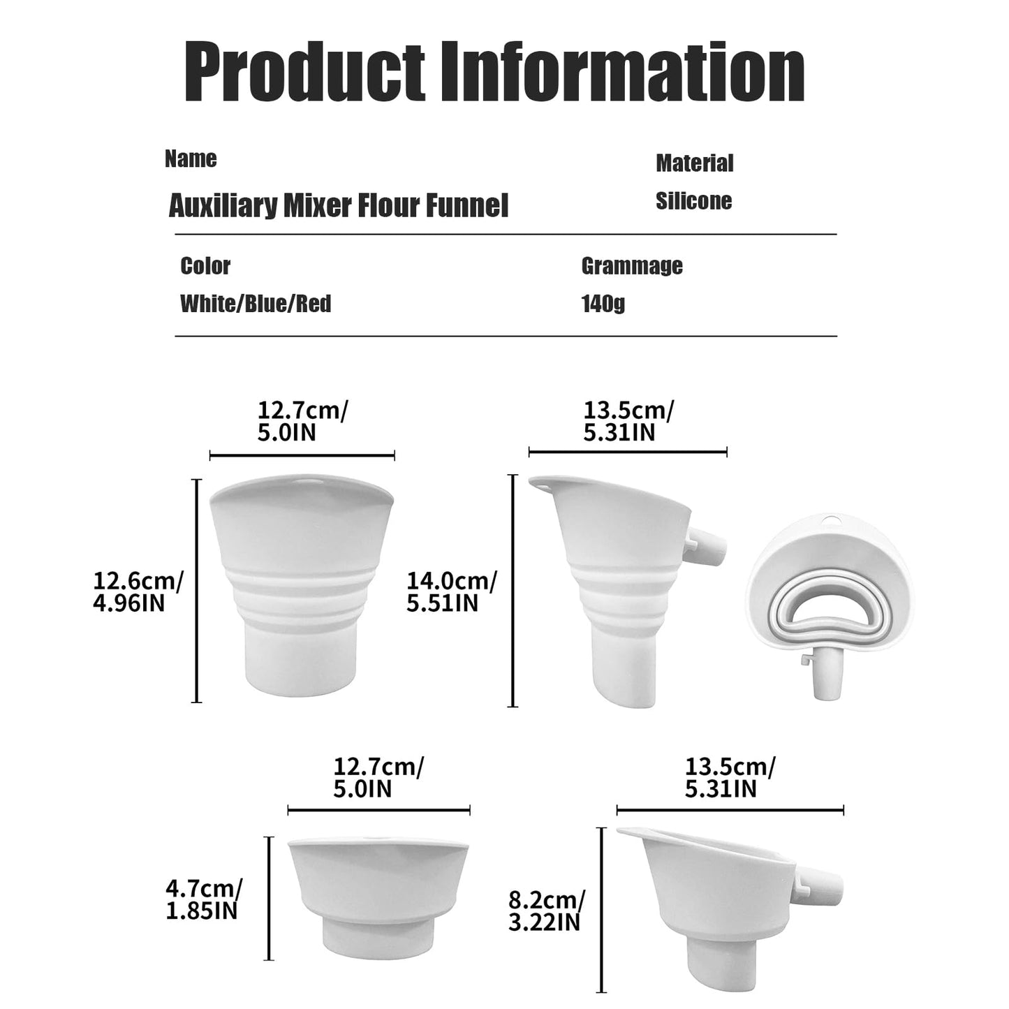 Flour Funnel for Kitchen Aid Mixer,Kitchenaid Attachments for Stand Mixer,Pour Spout for Kitchenaid Mixer,Cookie Countess Flour Funnel for Kitchen Aid,Perfect for Baking, Easy to Use, and Clean BST202