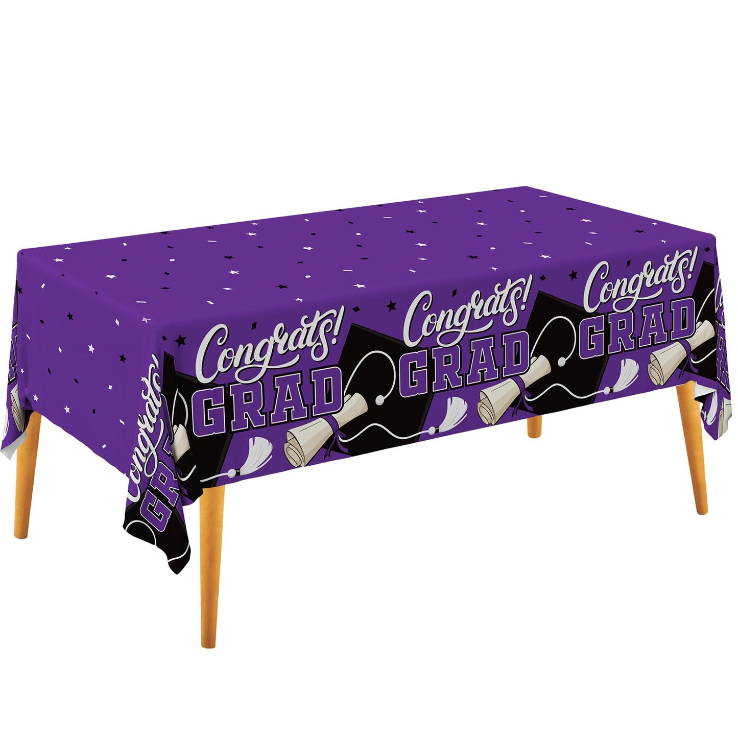 Gatherfun Graduation Decorations 2026 Kit - 2 Pcs Red Gongrats Grad Tablecover for Party Decorations，Graduation Plastic Table Covers 54"x108" BST326L